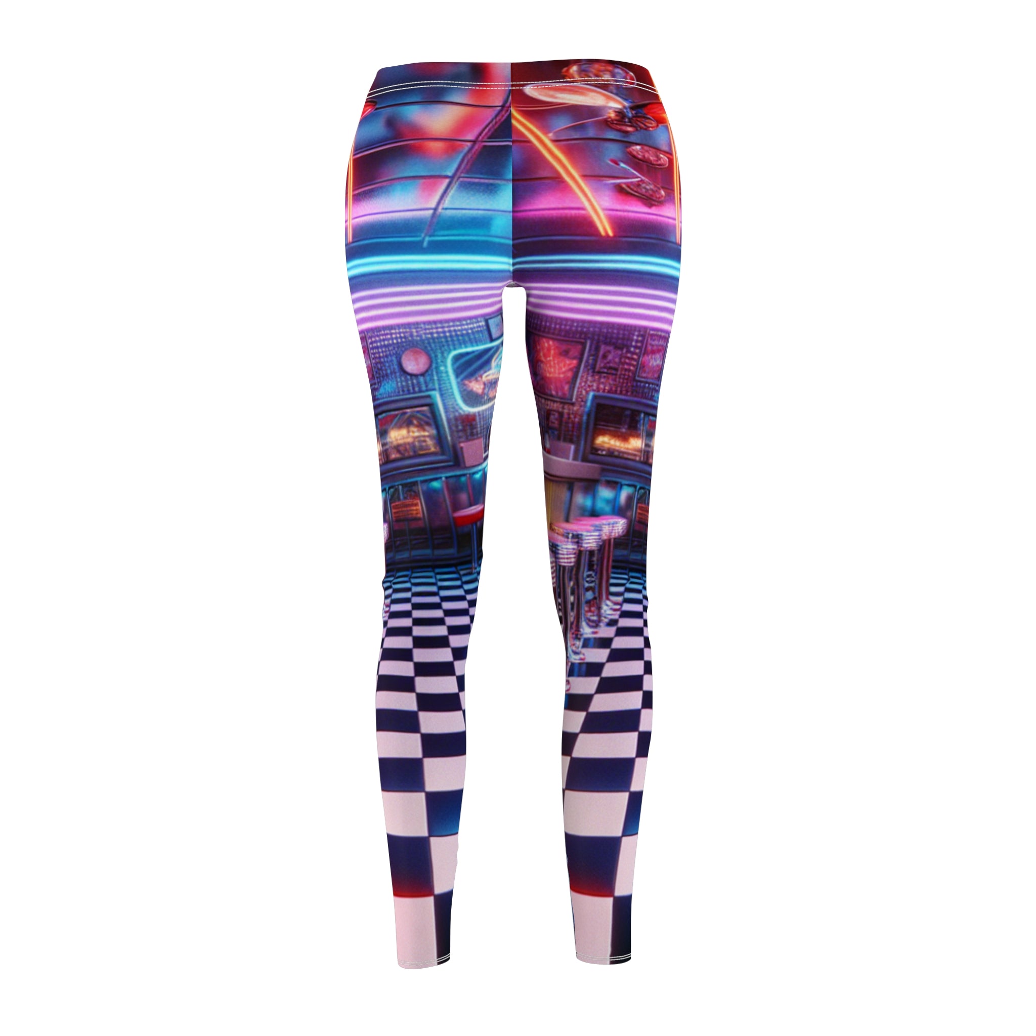 Women's Leggings - Retro WSP Neon Diner Print