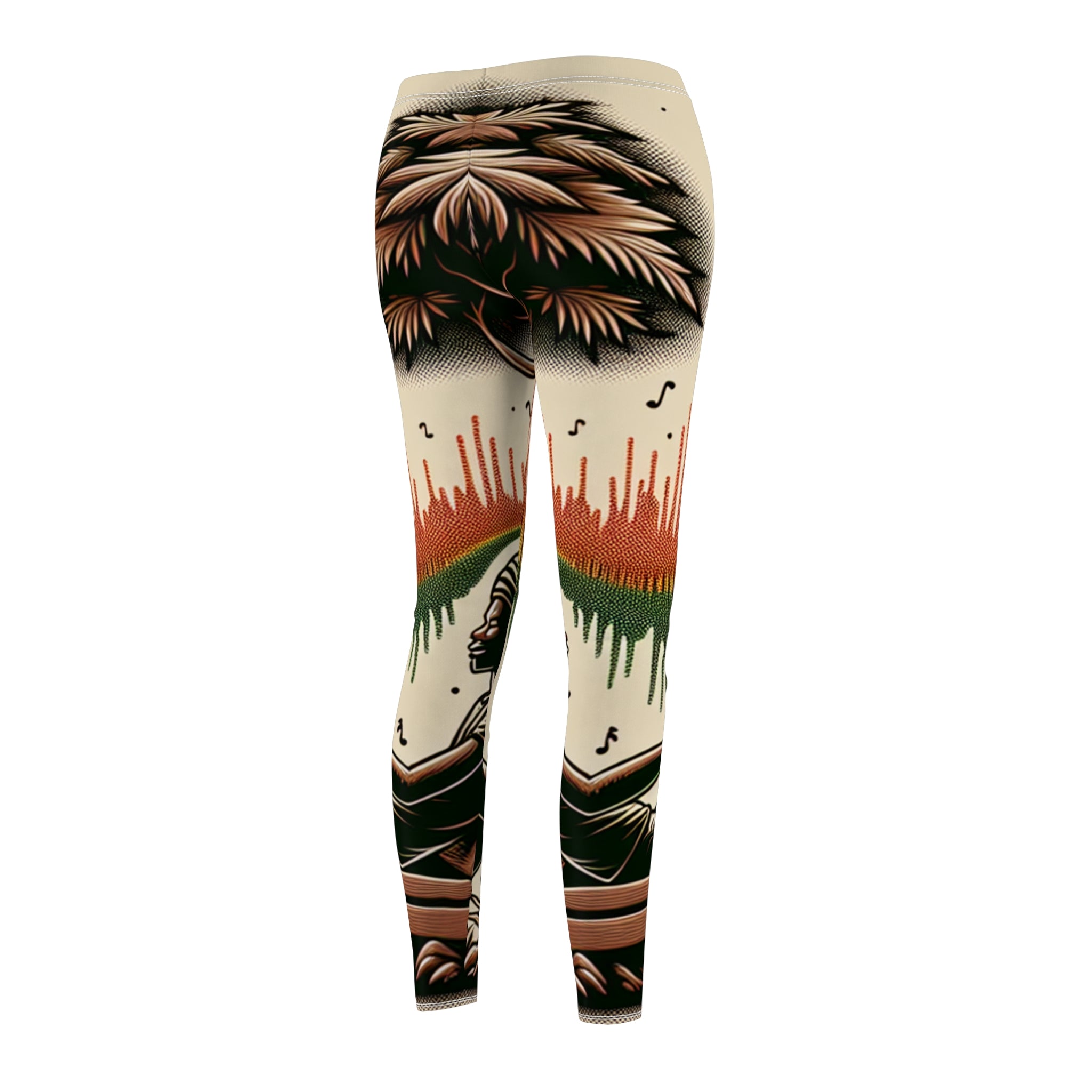 Leggings - Vibrant Rasta Weight of Sound Leggings with Nature Design for Active Women