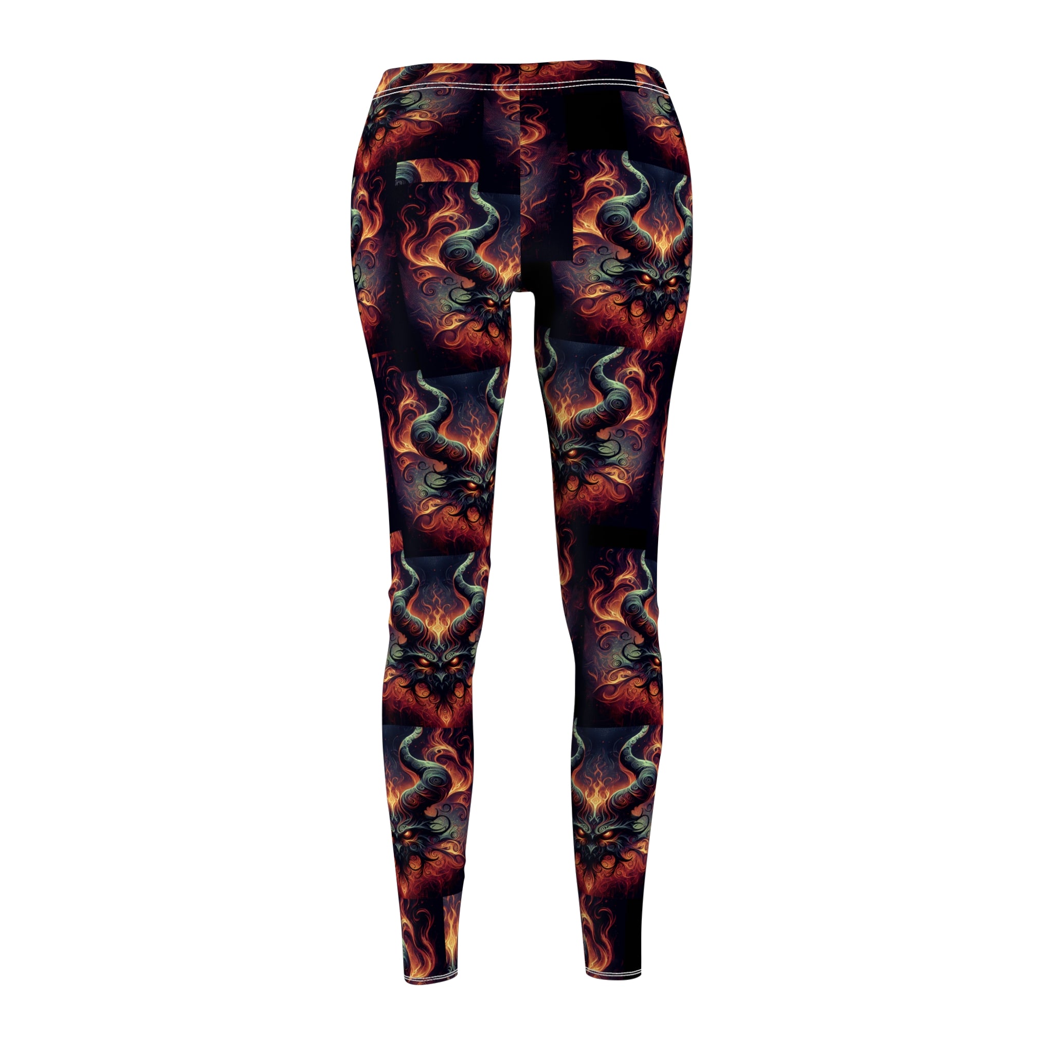 Leggings - Vibrant Flame-Patterned Friend of the Devil