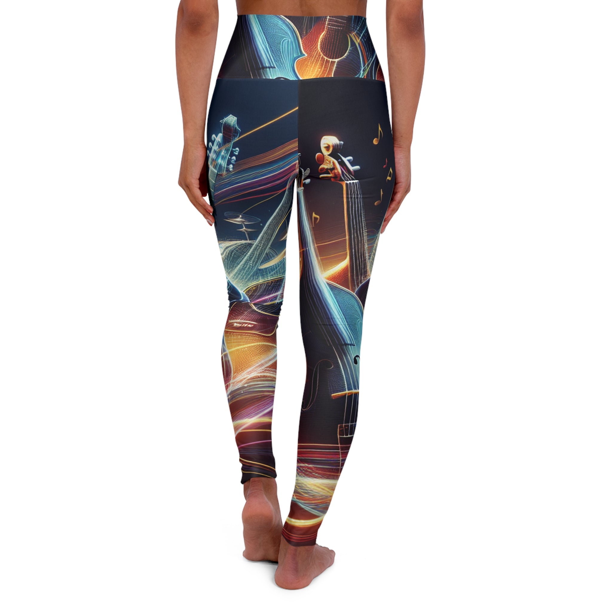 Musical Vibe High Waisted Yoga Leggings - Perfect for Active Music Lovers