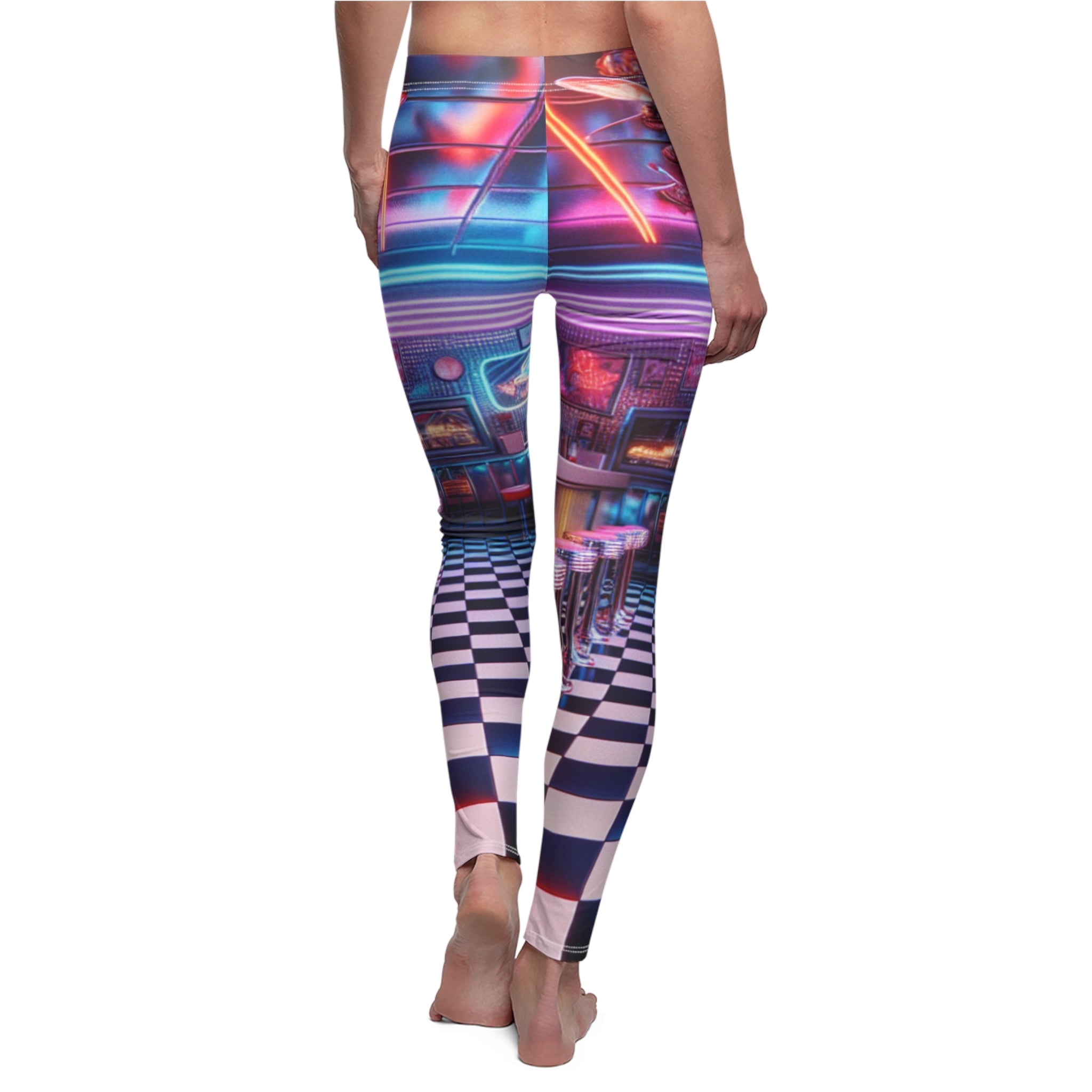 Women's Leggings - Retro WSP Neon Diner Print