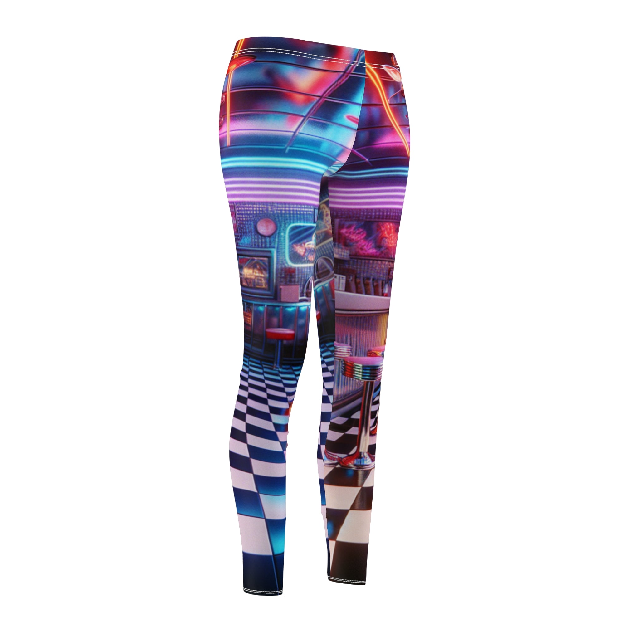 Women's Leggings - Retro WSP Neon Diner Print