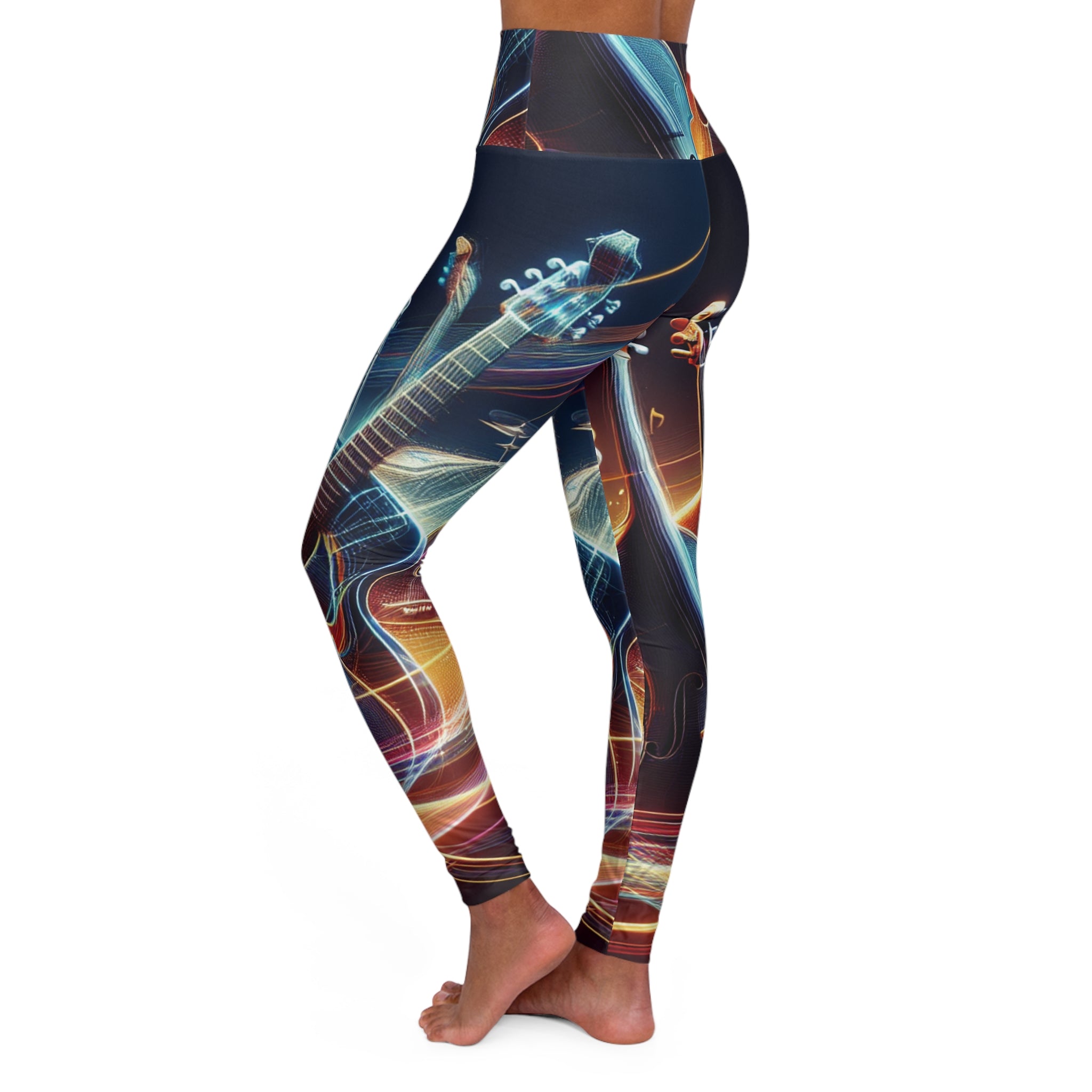 Musical Vibe High Waisted Yoga Leggings - Perfect for Active Music Lovers