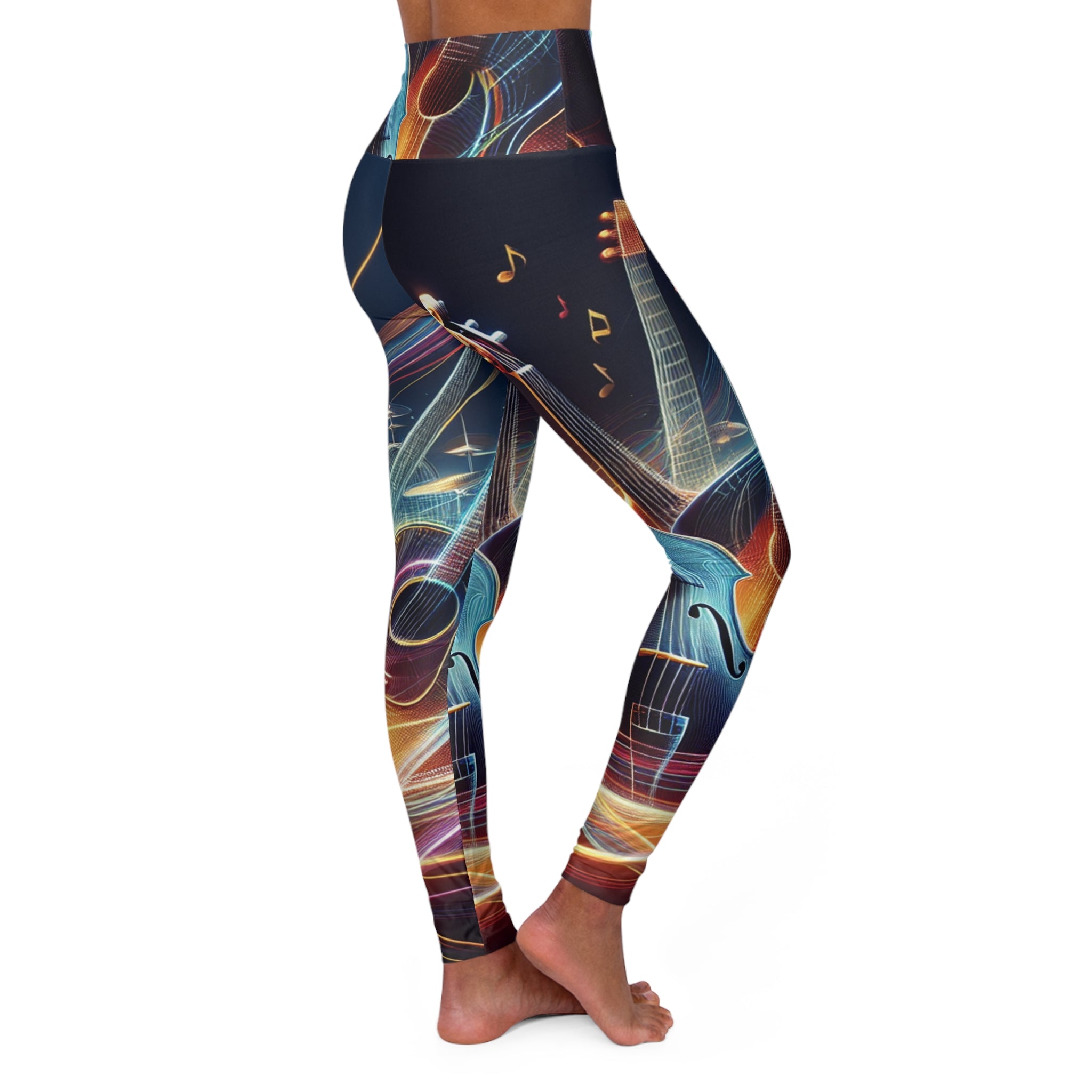 Musical Vibe High Waisted Yoga Leggings - Perfect for Active Music Lovers