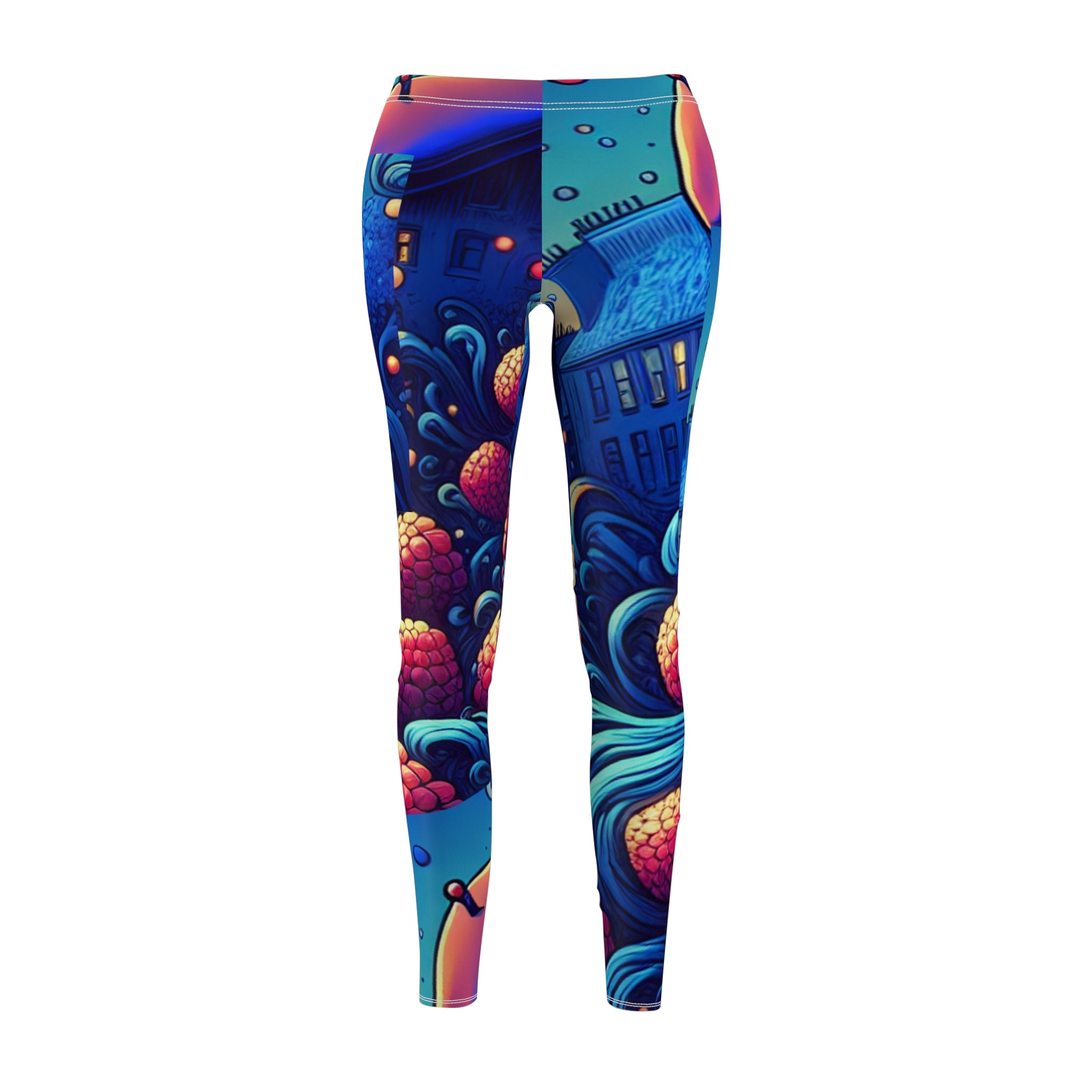 Whimsical Rasberry Theme with Barrettt Women's Leggings - Casual Comfort & Unique Style