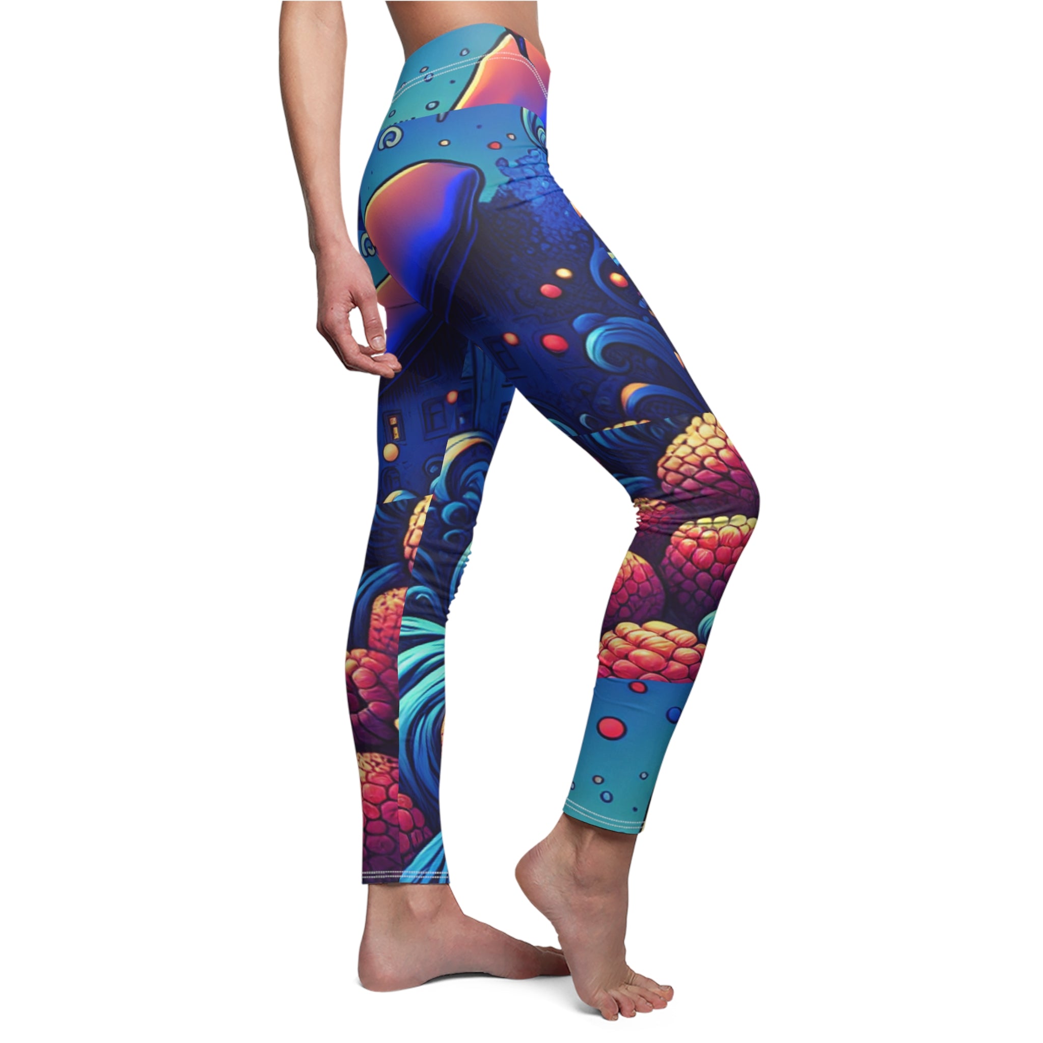 Whimsical Rasberry Theme with Barrettt Women's Leggings - Casual Comfort & Unique Style