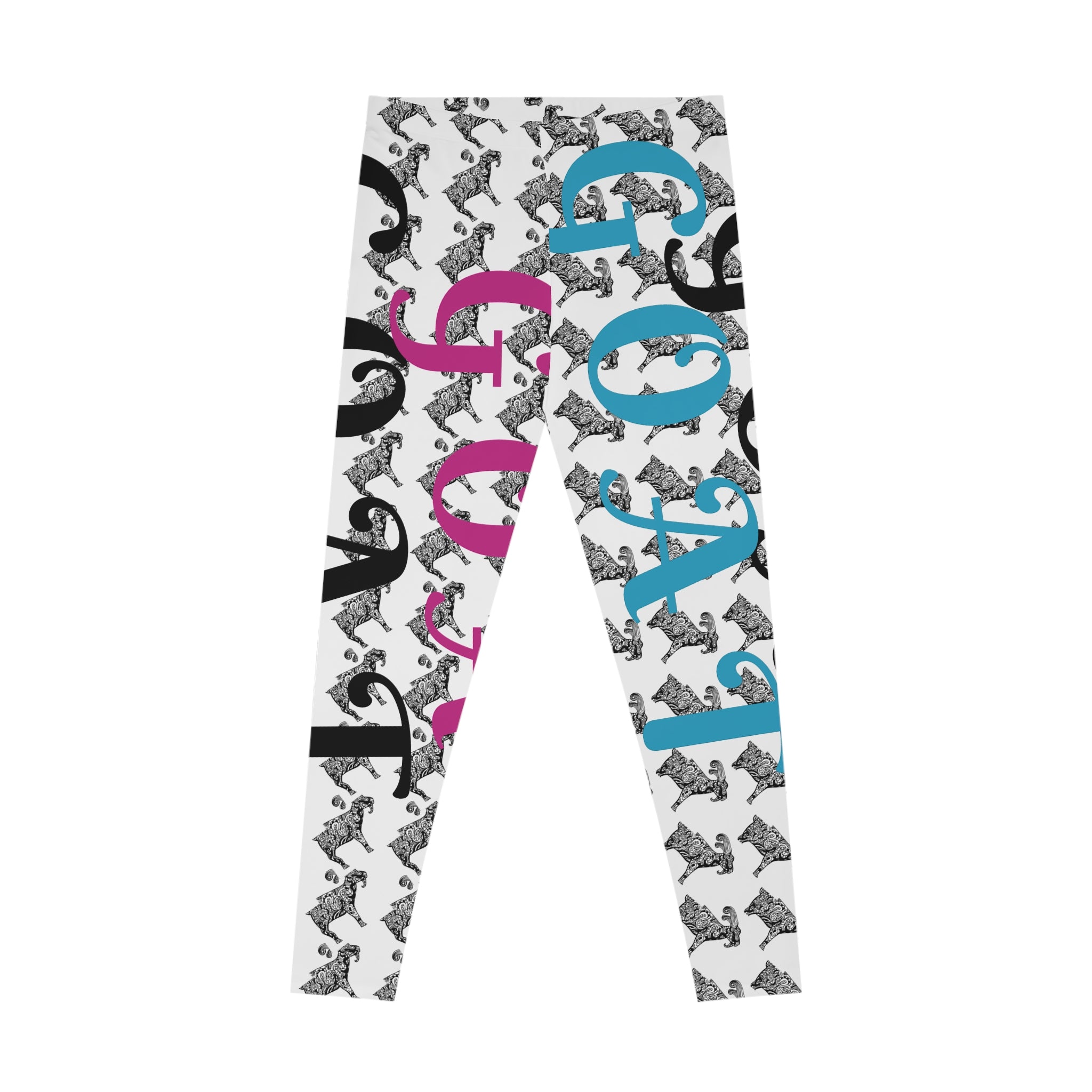 Trendy GOAT Print Stretchy Leggings for Active Lifestyle