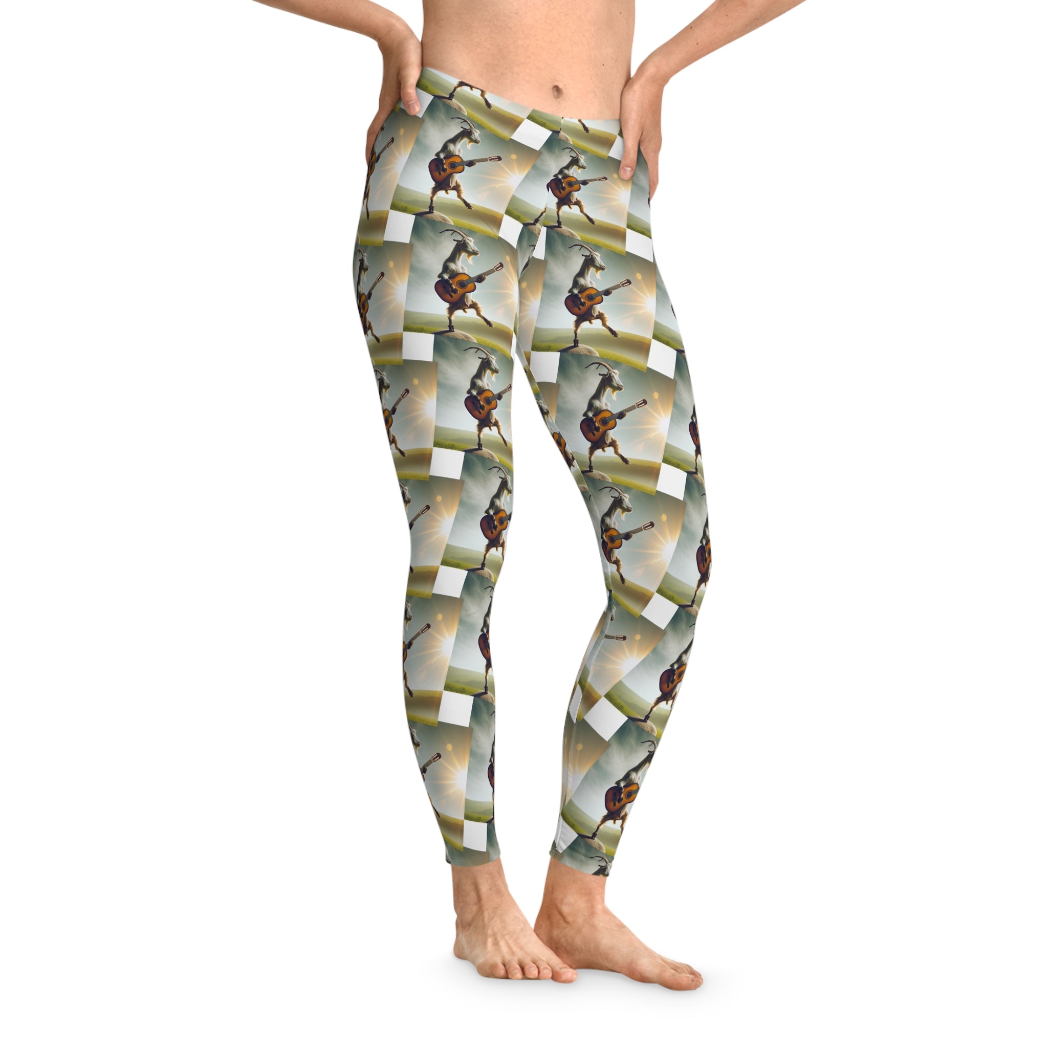 Eco-Friendly Stretchy Leggings with Music Theme - Perfect for Active Lifestyles and Gifting!