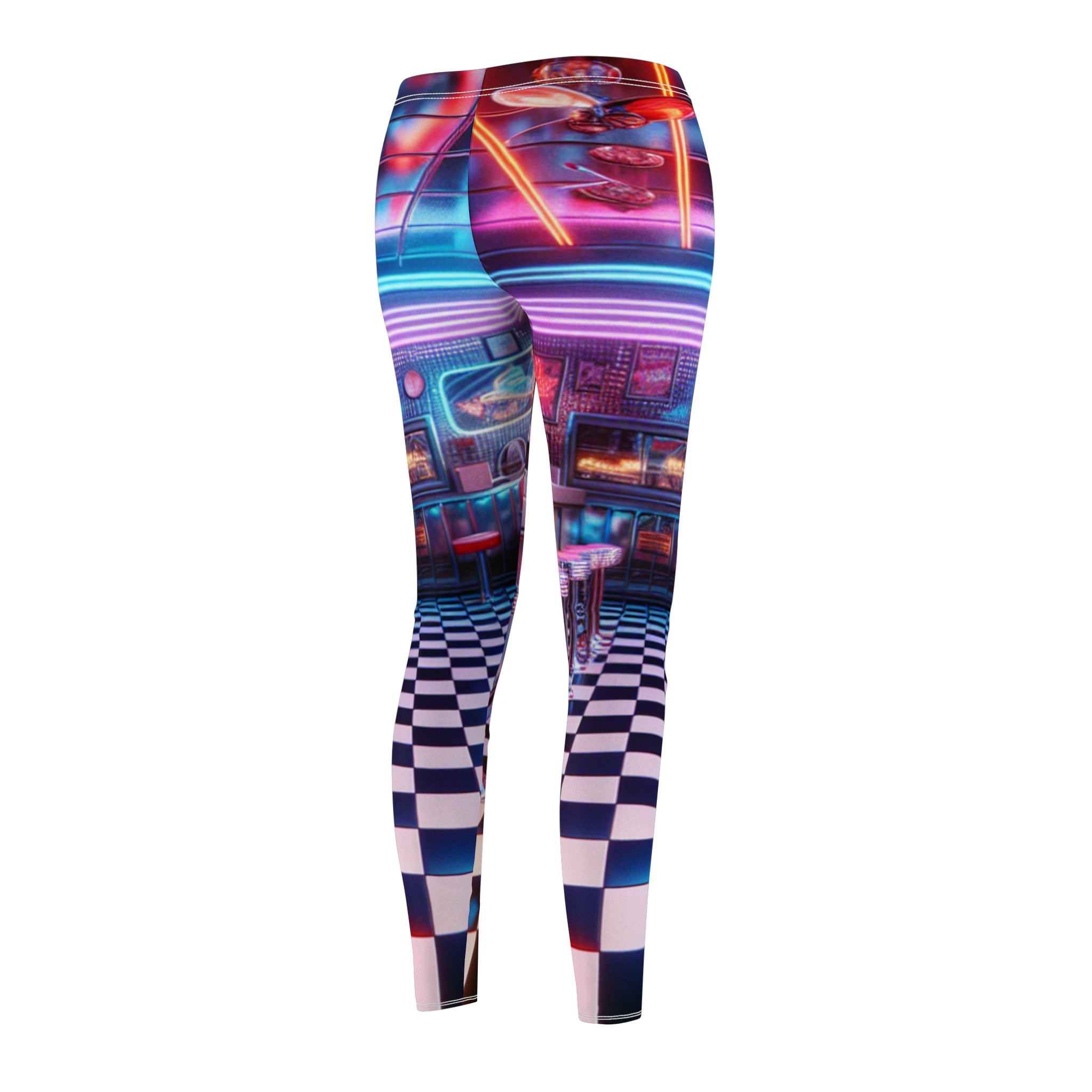 Women's Leggings - Retro WSP Neon Diner Print