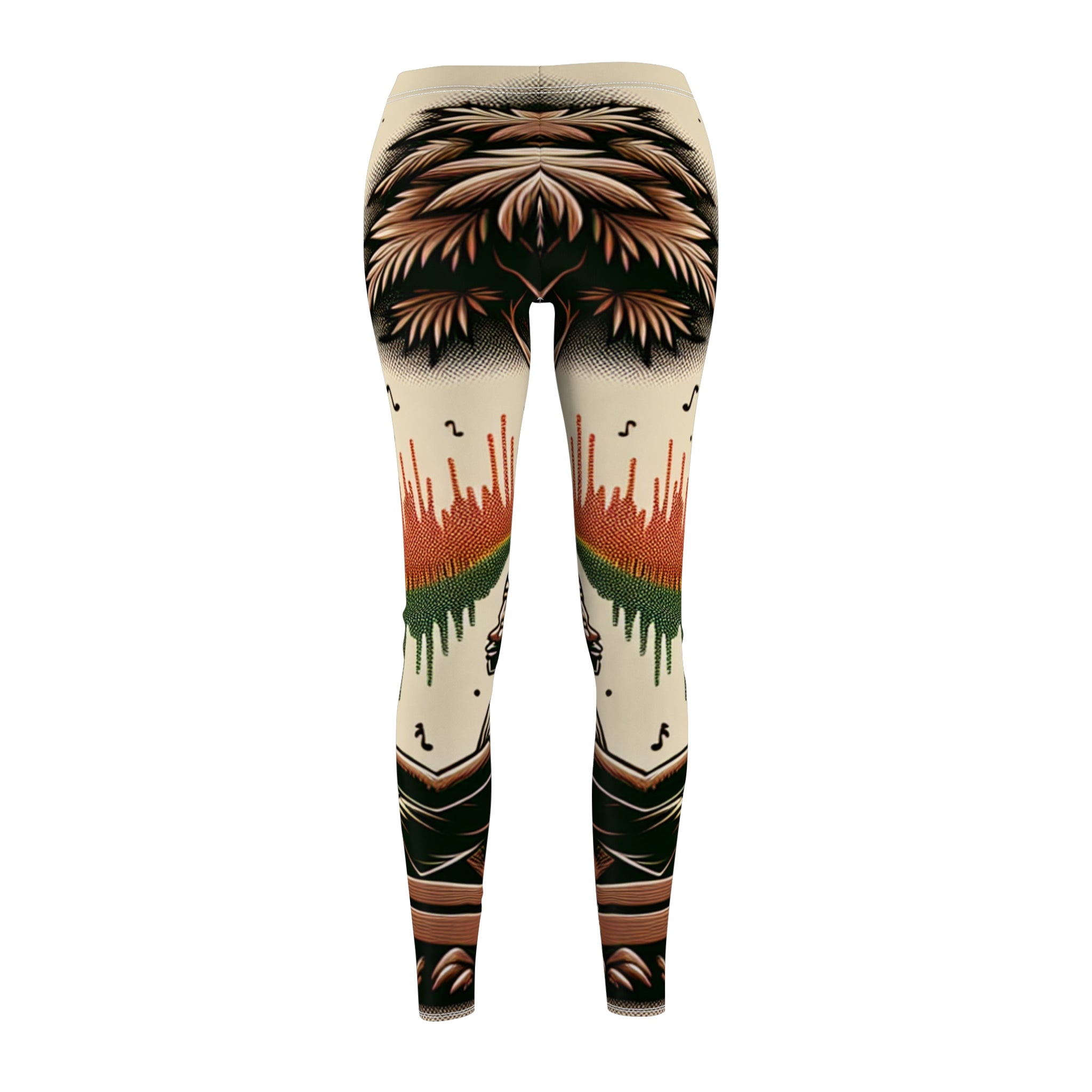 Leggings - Vibrant Rasta Weight of Sound Leggings with Nature Design for Active Women