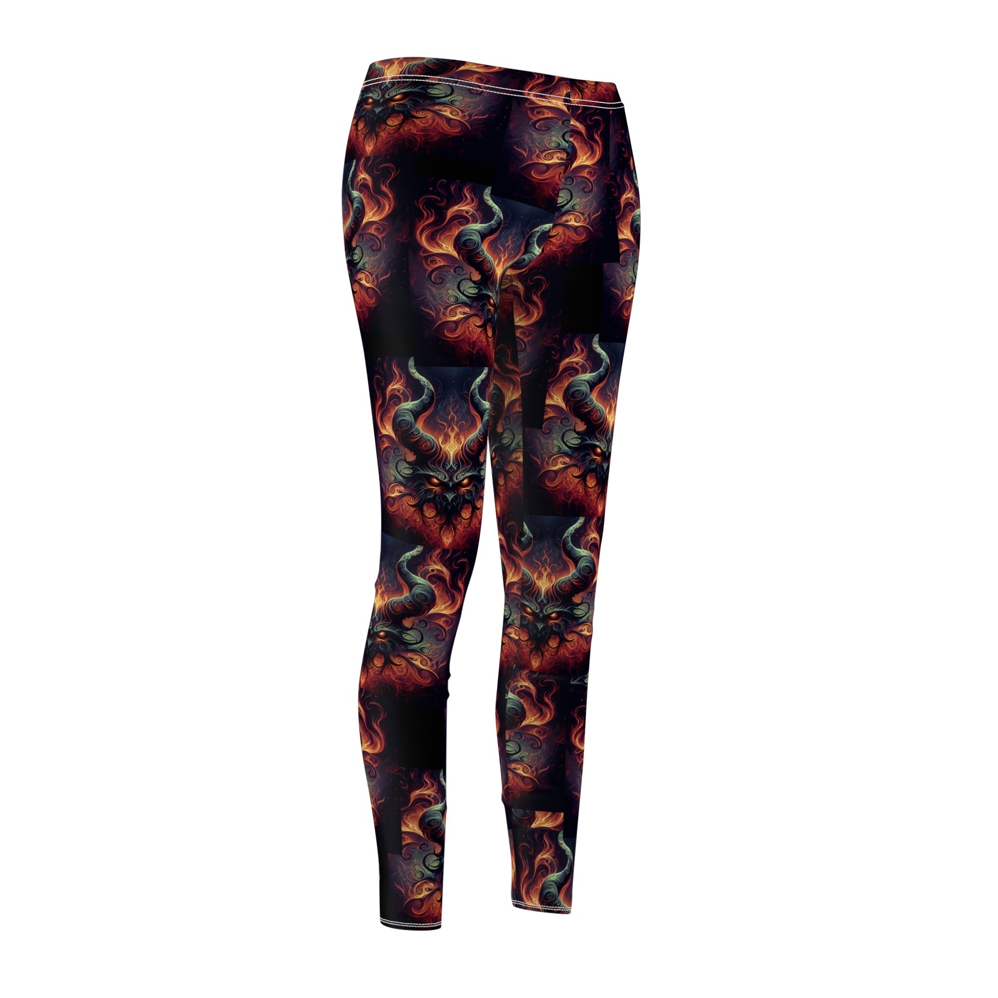 Leggings - Vibrant Flame-Patterned Friend of the Devil