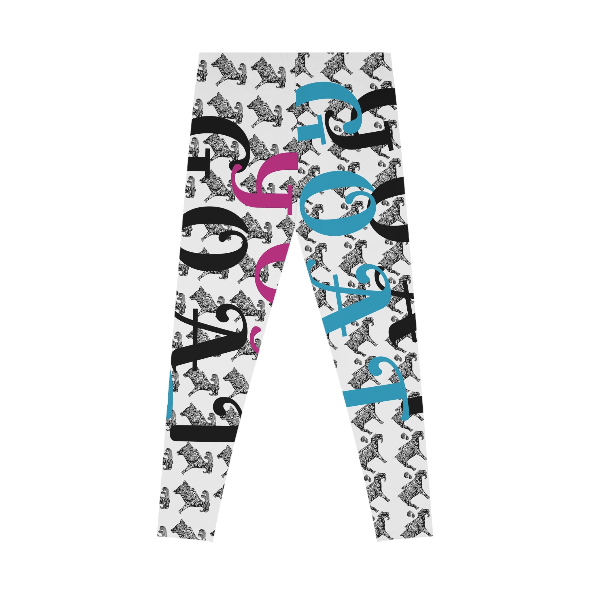 Trendy GOAT Print Stretchy Leggings for Active Lifestyle