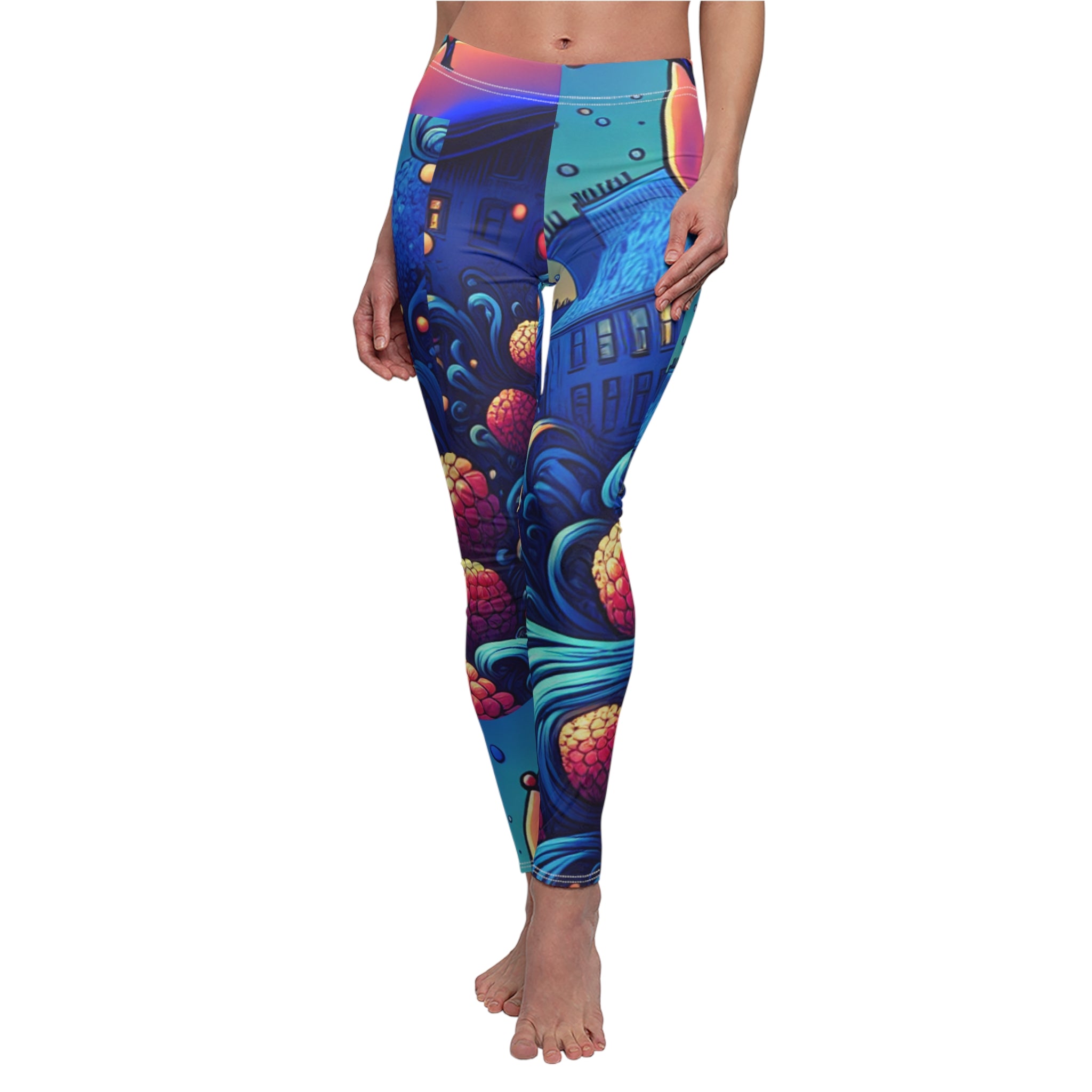 Whimsical Rasberry Theme with Barrettt Women's Leggings - Casual Comfort & Unique Style