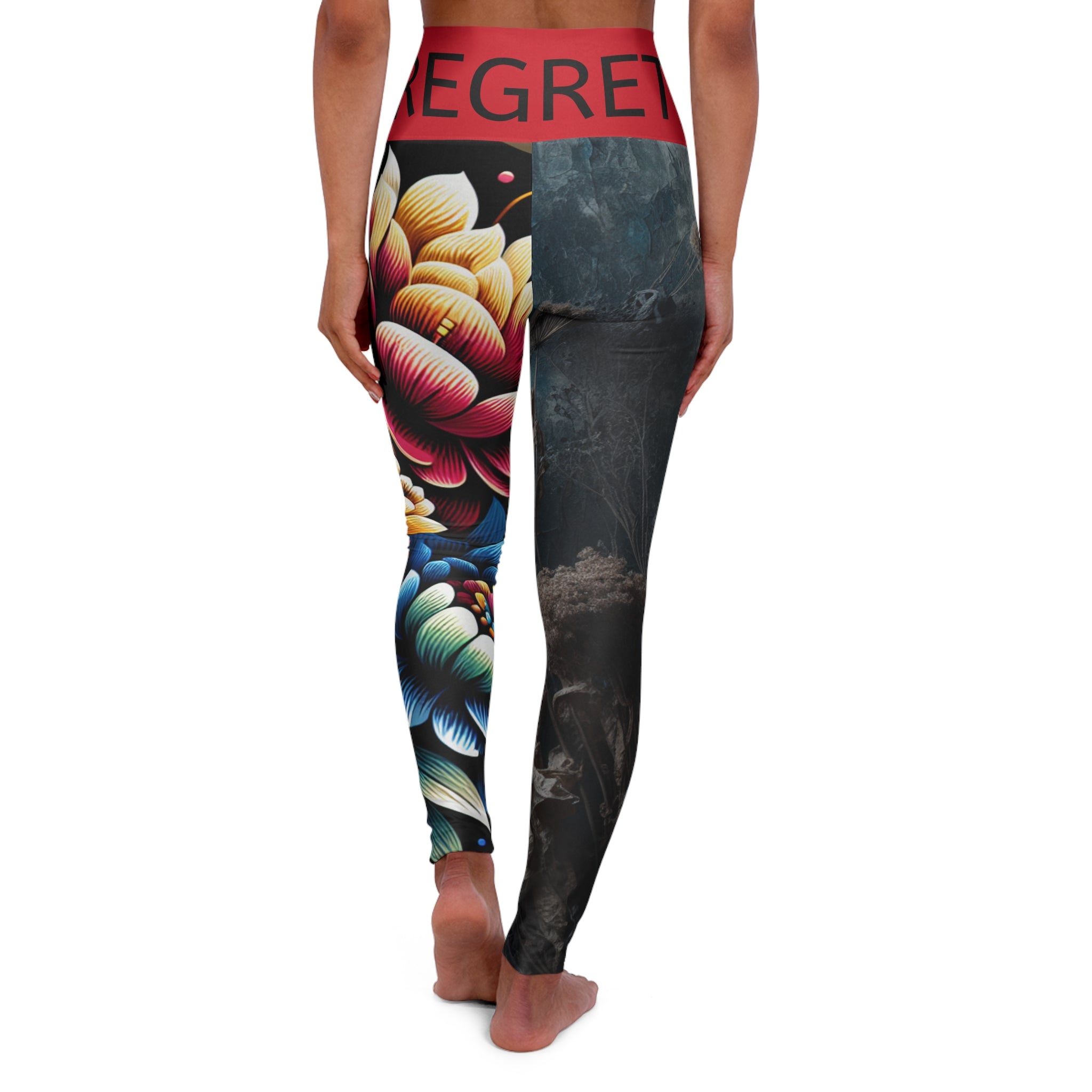 Floral High Waisted Yoga Leggings - Love and Regret Festival Wear