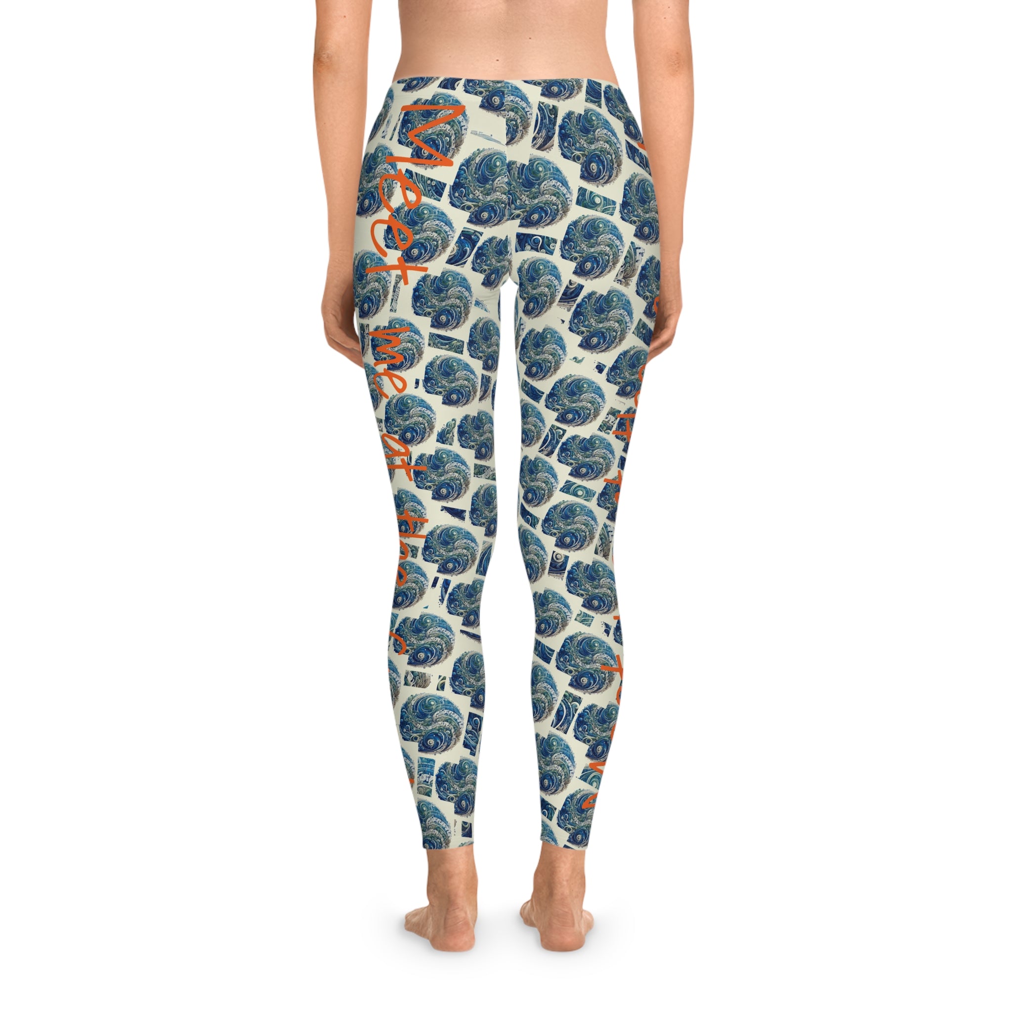 Stretchy Leggings Billy Song Meet Me at the Creek Spiral Water Pattern