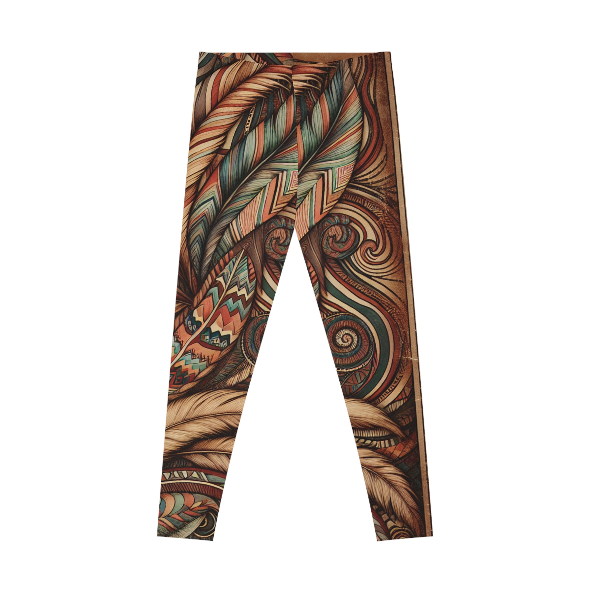 Music Festival Stretchy Leggings Feathered Indian