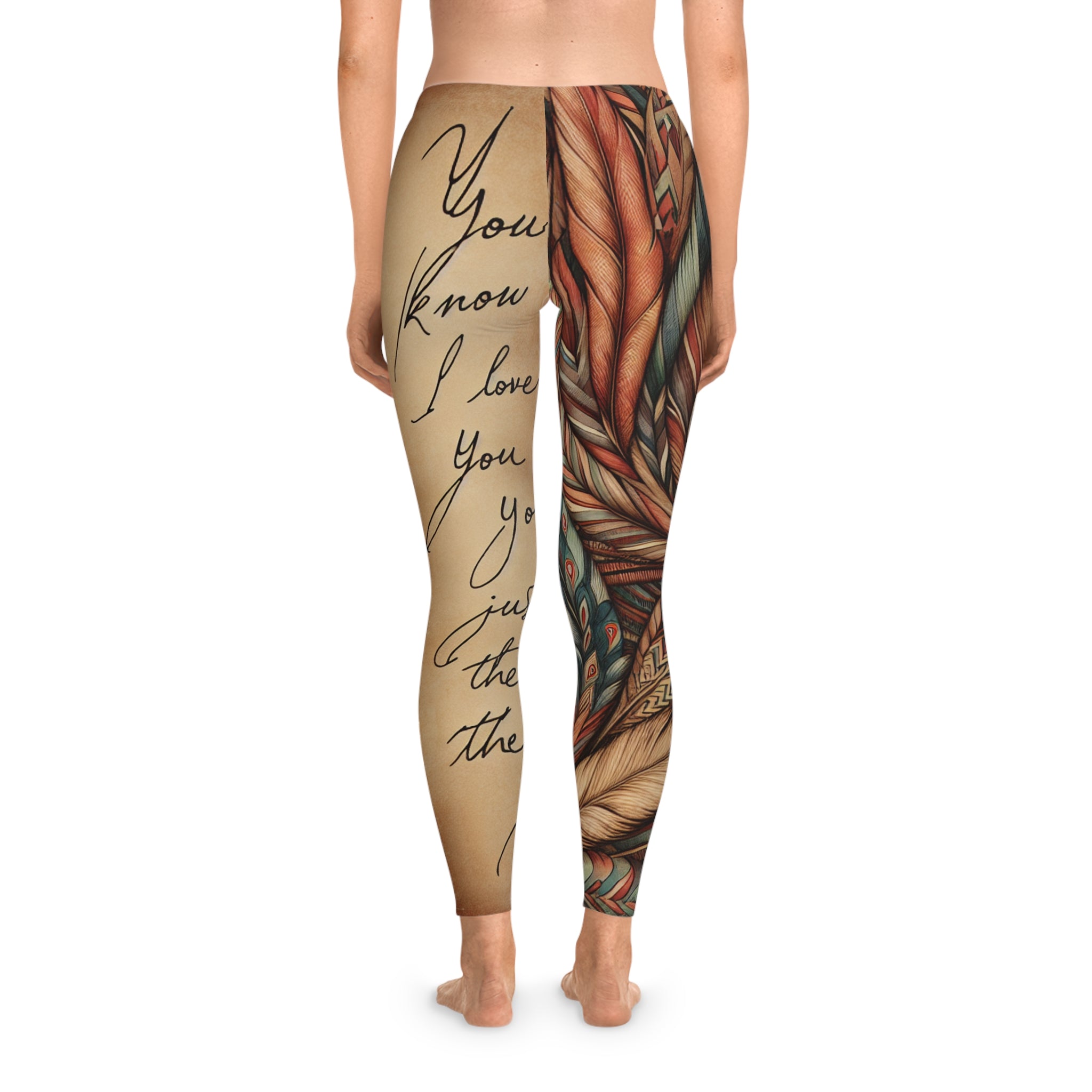 Music Festival Stretchy Leggings Feathered Indian