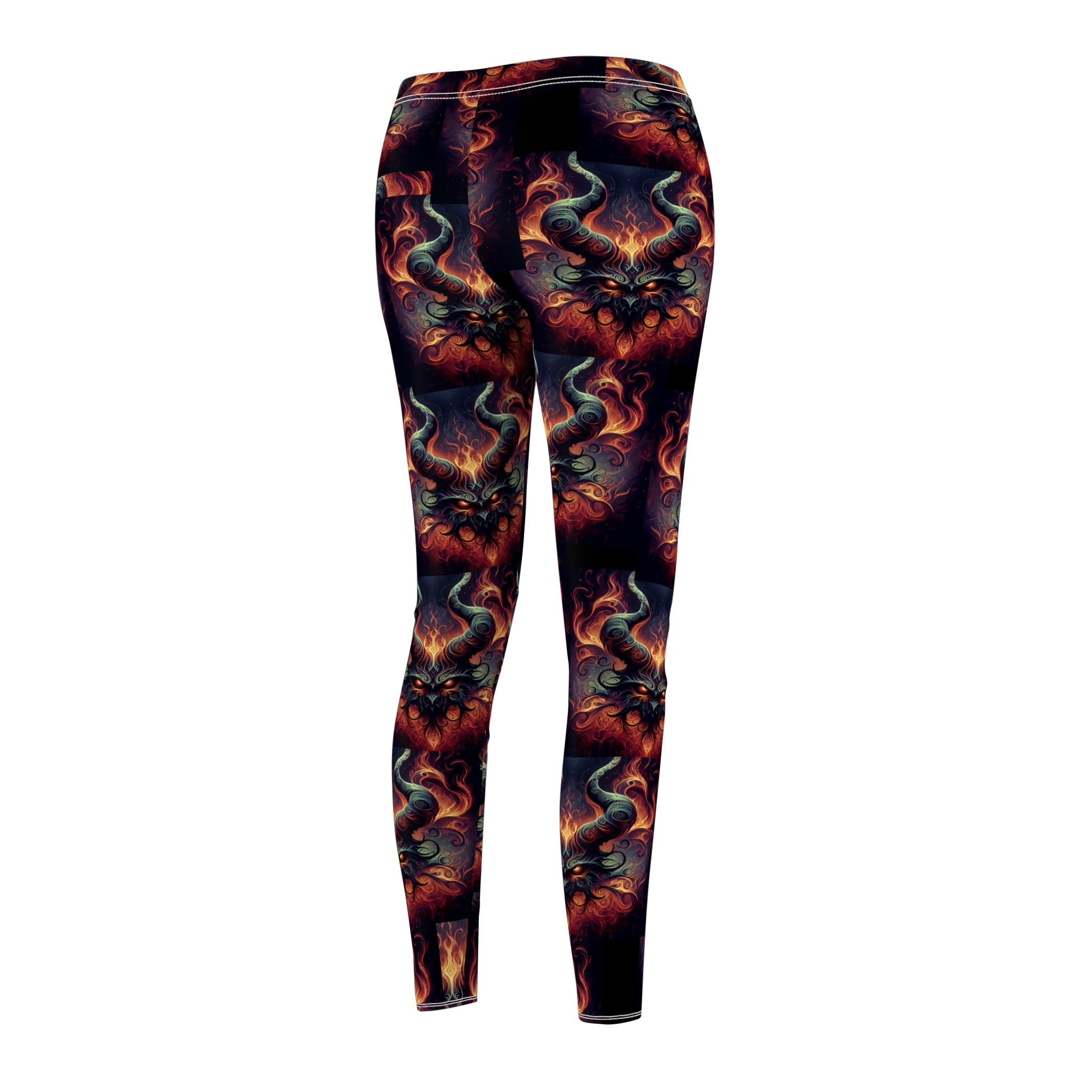 Leggings - Vibrant Flame-Patterned Friend of the Devil