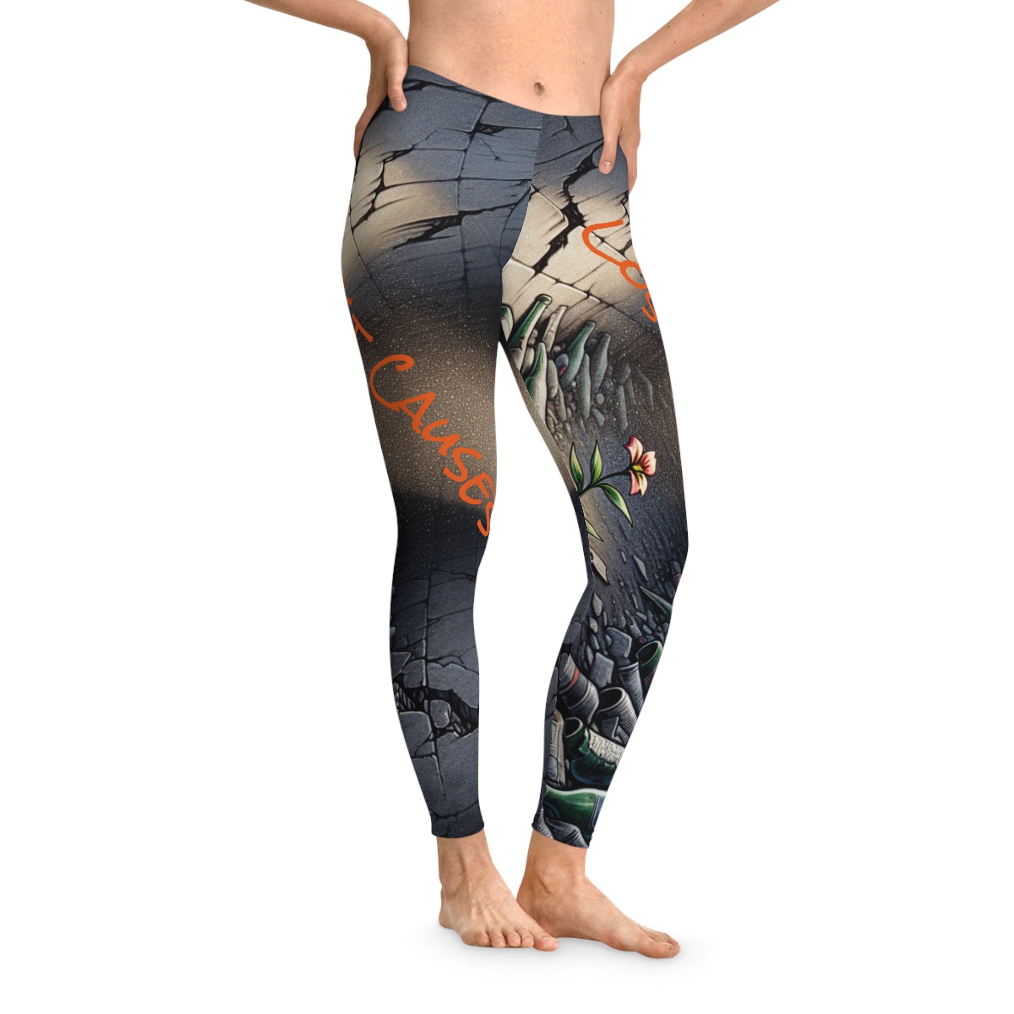 Lost Causes Stretchy Leggings - Unique Artistic Design for Comfort and Style