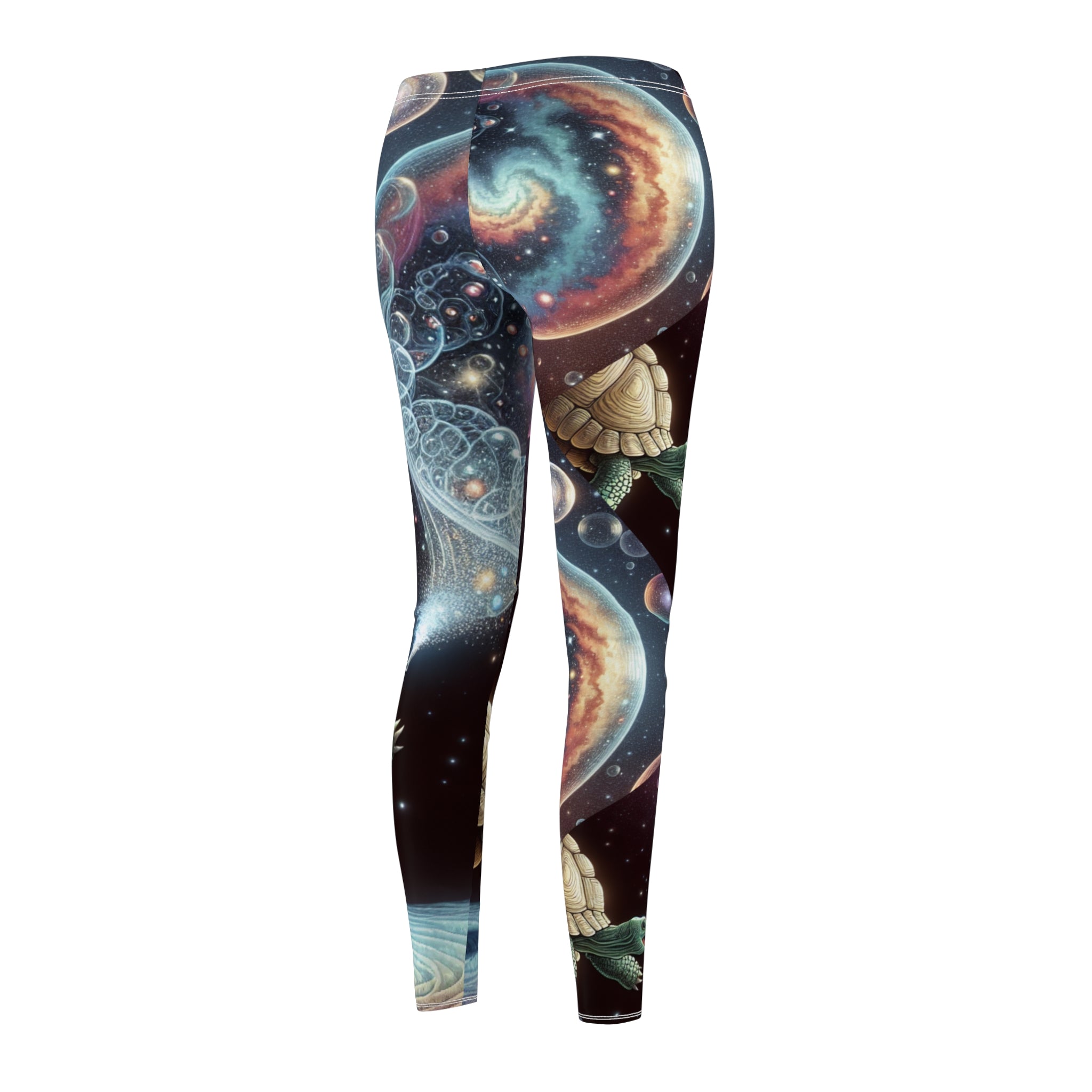 Women's Leggings - Turtle Blowing Bubbles Design