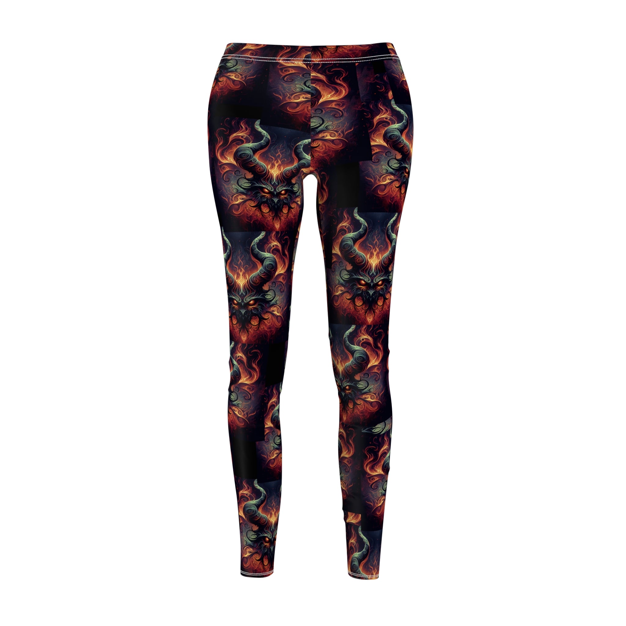 Leggings - Vibrant Flame-Patterned Friend of the Devil