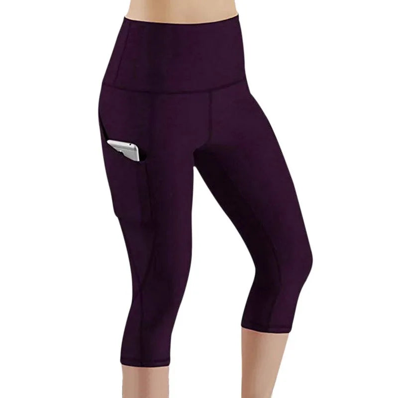 Women Fashion Sports Leggings With Pocket High Waist Push Up Ladies Pants Fitness Gym Leggings Female Workout Yoga Pants