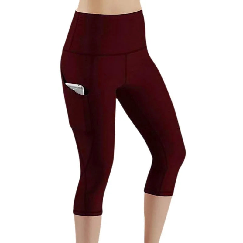 Women Fashion Sports Leggings With Pocket High Waist Push Up Ladies Pants Fitness Gym Leggings Female Workout Yoga Pants