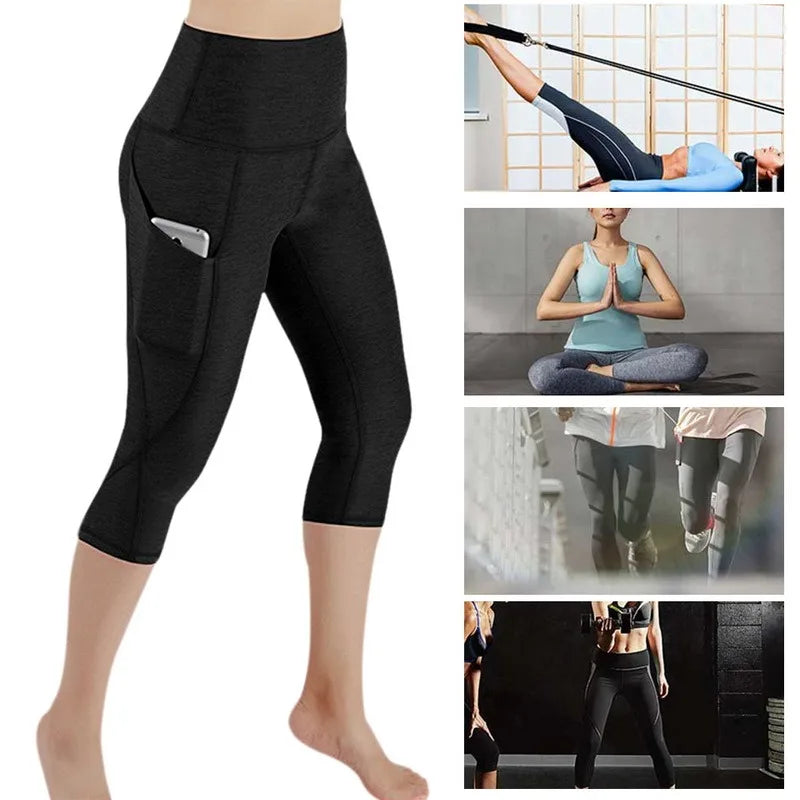 Women Fashion Sports Leggings With Pocket High Waist Push Up Ladies Pants Fitness Gym Leggings Female Workout Yoga Pants