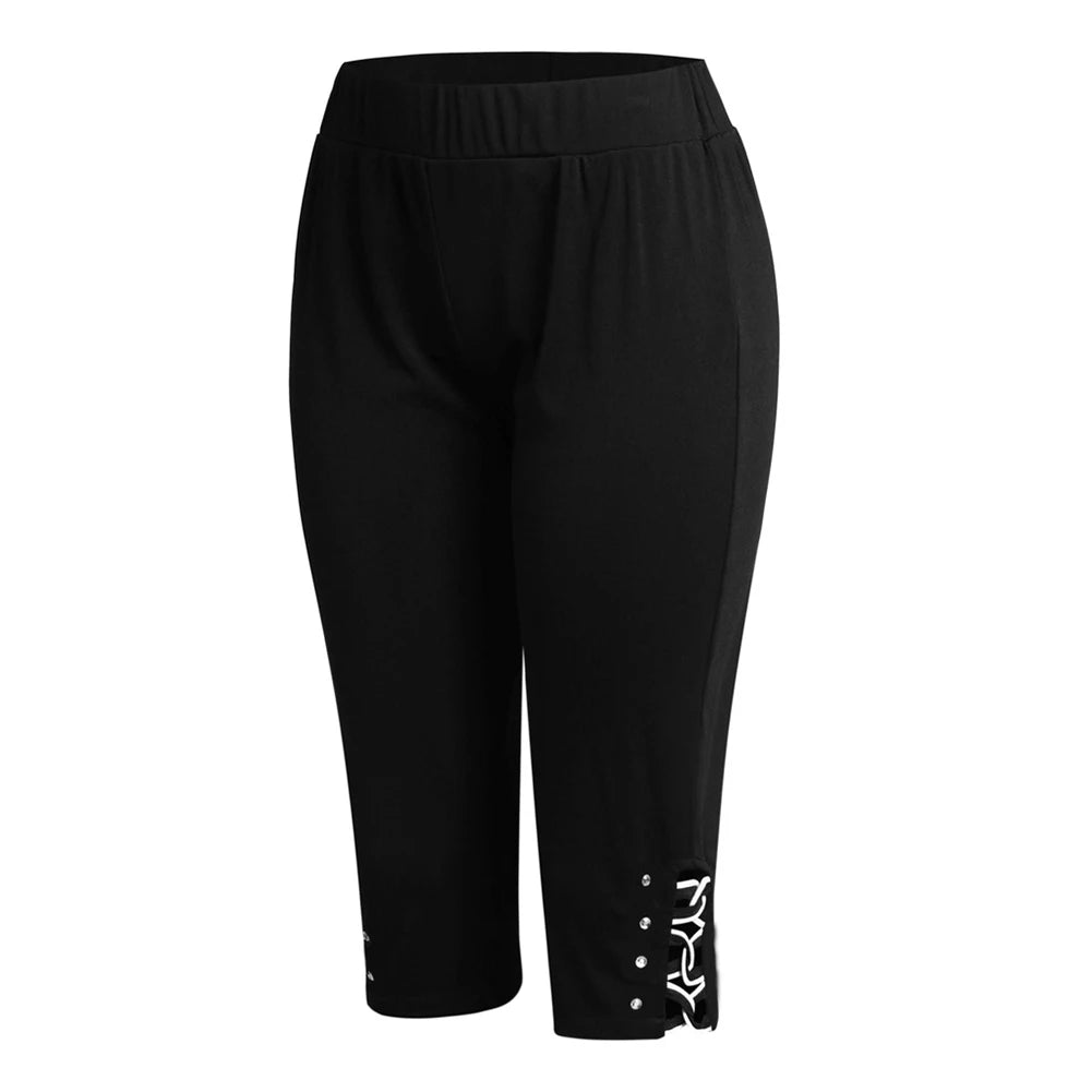 Leggings Women Summer Mid-Calf Pants Leggings Elastic Cropped High Waist Fitness Leggings Sports Leggings pantalones de mujer