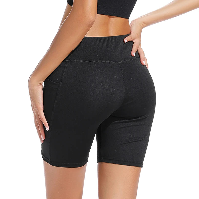 3/4 Sport Pants Women Pockets Capris Pant Female Leggings Women Fitness Gym High Waist Leggins Black Cropped Leggings Summer New