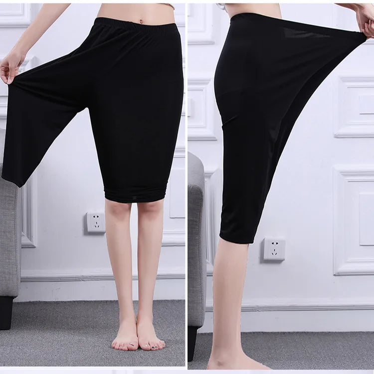 AZUE Women Elastic Waist Casual Leggings Bamboo Fiber Plus Size Women Legging High Stretch Leggings Basic Pants Workout Leggings