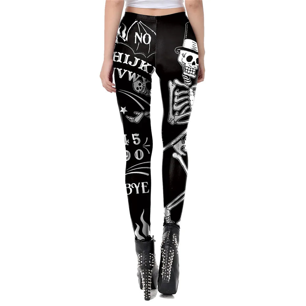 [You're My Secret] Ouija Board Leggings Women 3D Printed Trousers Satan Head Devil Leggins Fitness Workout Elastic Pants Legins