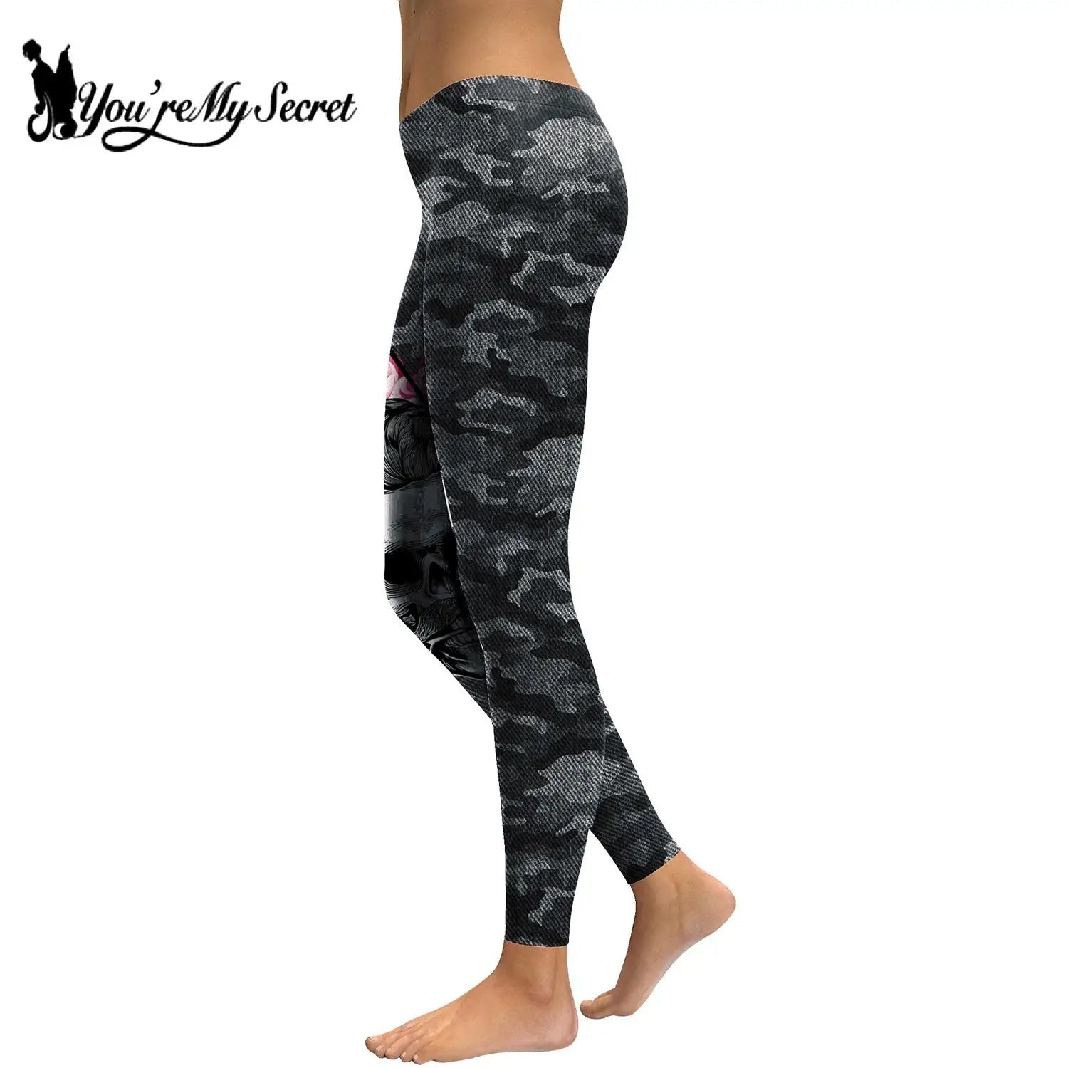 [You're My Secret] 2024 New Camouflage Legging Women Low Waist Sexy Pencil Pants Fashion 3D Printed  Elastic Leggin Wholesale