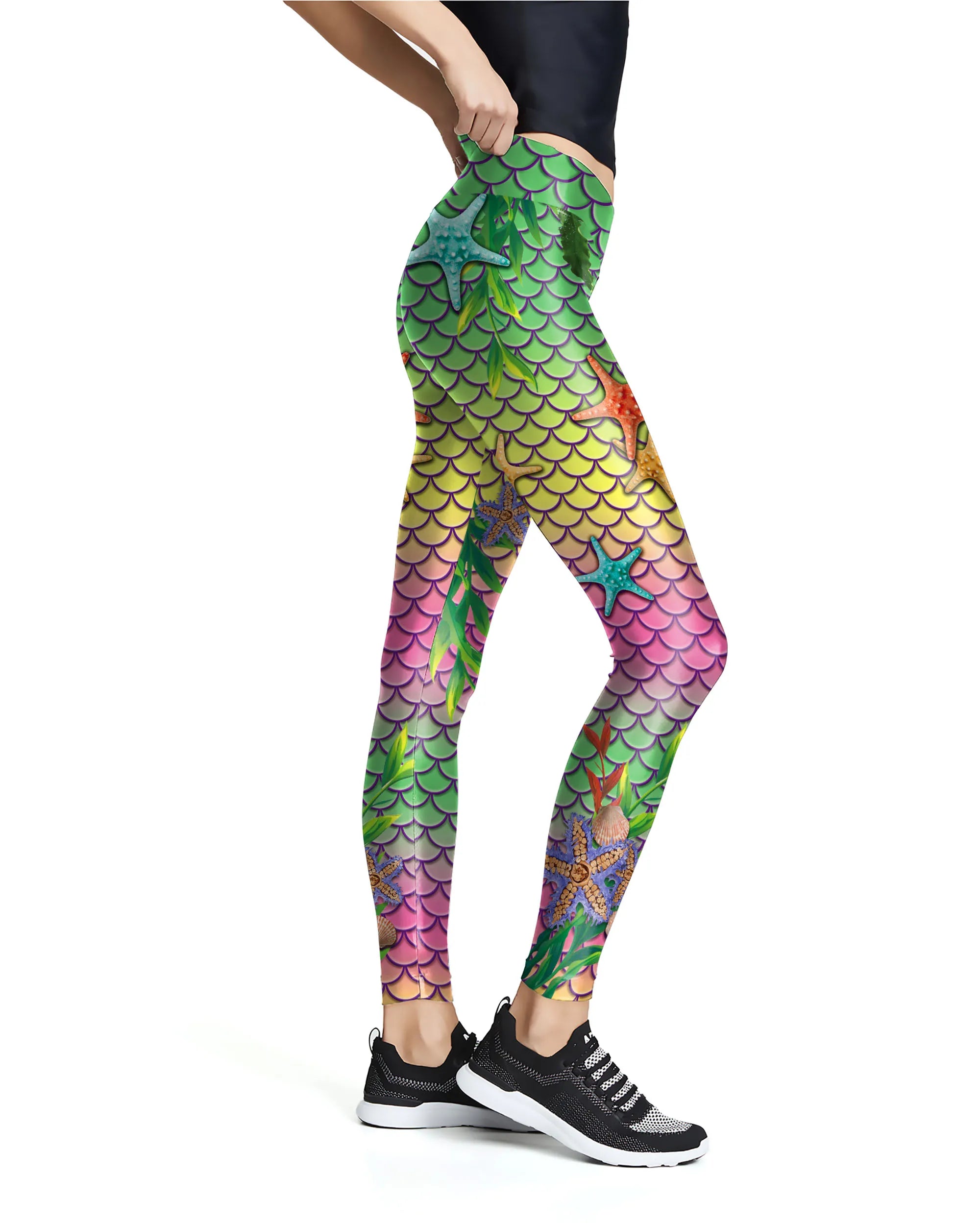 Mermaid Cosplay Anime Women's Leggings 2021 New Scales 3D Printing Street Tight Pants Fashion Casual Sports Fitness Leggings