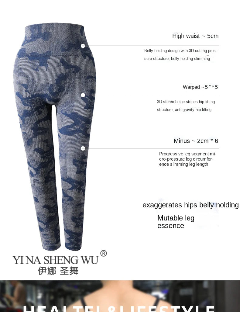 Camouflage Sport Leggings Yoga Pants Women Fitness Leggings Workout Sports Sexy Push Up Gym Wear Elastic Slim Pants Sportswear