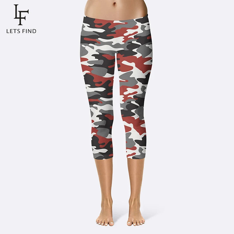 New Fashion 3D Camouflage Printing Elasticity Women Leggings  Fitness Pant Casual High Quality Milk Legging Capri Pants