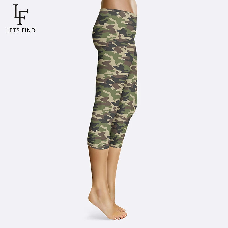 New Fashion 3D Camouflage Printing Elasticity Women Leggings  Fitness Pant Casual High Quality Milk Legging Capri Pants