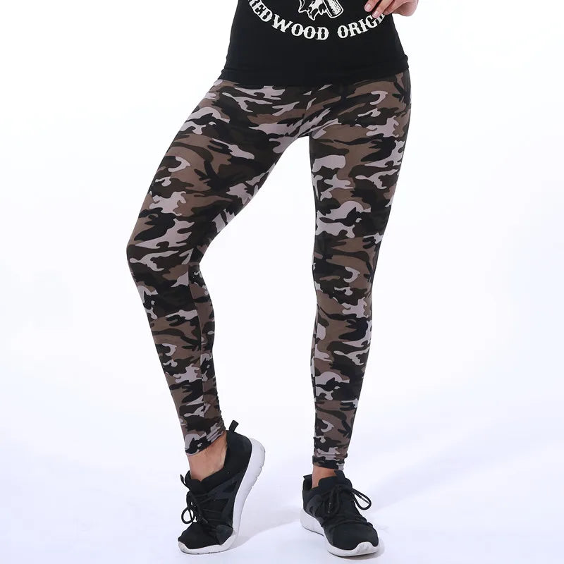 Summer Women Yoga Pants Elastic Sport Camouflage Leggings 3D Print Thin Fleece Slim Capris Quick Dry Trouser Skinny Gym Jeggings