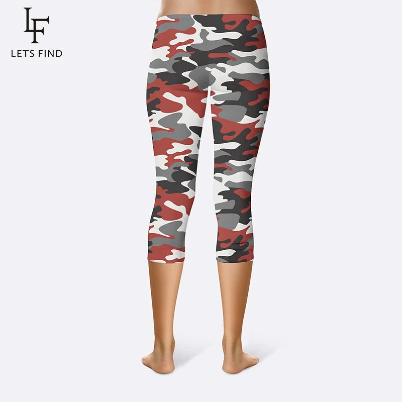 New Fashion 3D Camouflage Printing Elasticity Women Leggings  Fitness Pant Casual High Quality Milk Legging Capri Pants