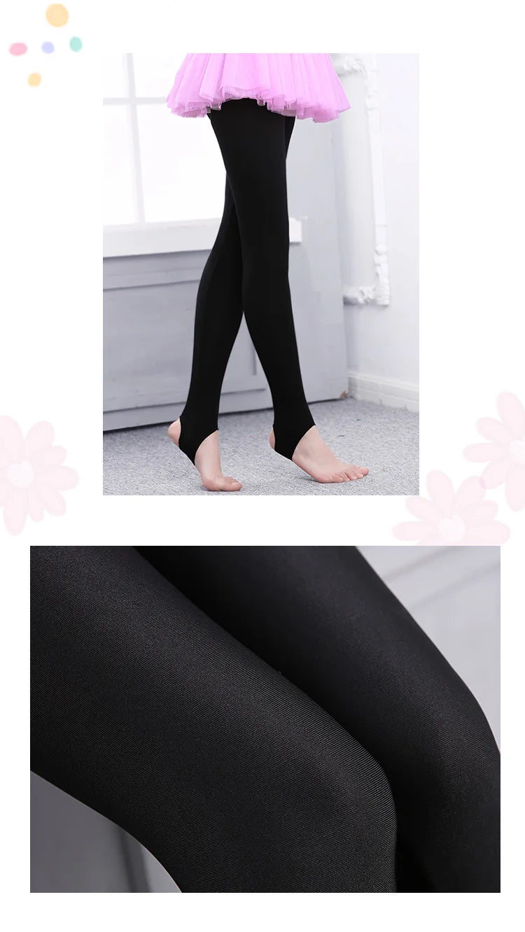 White Ballet Tights Girls Stirrup Pants Leggings Children Dance Pantyhose 2 Pieces Black Stirrup Pants For Women