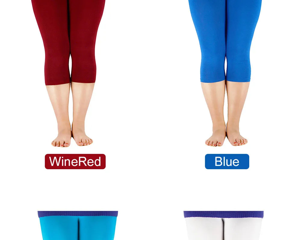 AZUE Women Elastic Waist Casual Leggings Bamboo Fiber Plus Size Women Legging High Stretch Leggings Basic Pants Workout Leggings