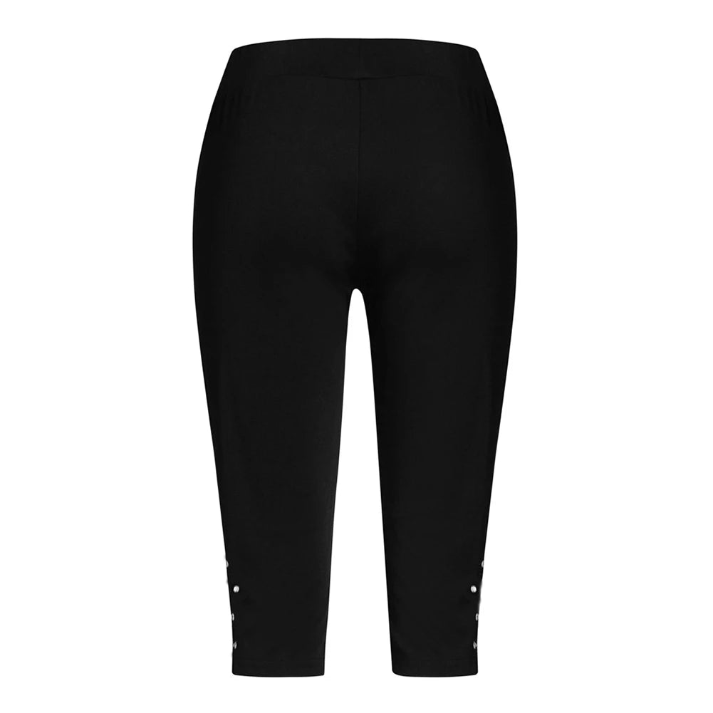 Leggings Women Summer Mid-Calf Pants Leggings Elastic Cropped High Waist Fitness Leggings Sports Leggings pantalones de mujer