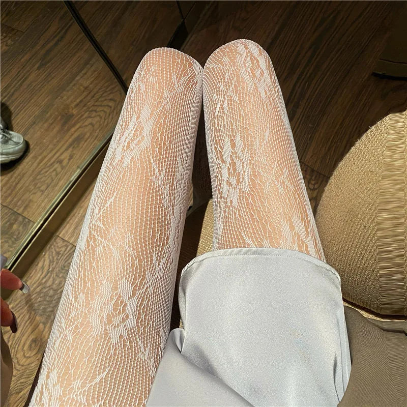 Sexy Women Gothic Tights Seamless Sexy Lace Mesh Fishnet Pantyhose Summer Nylon Leggings Lolita Tight Stocking Female Hosiery