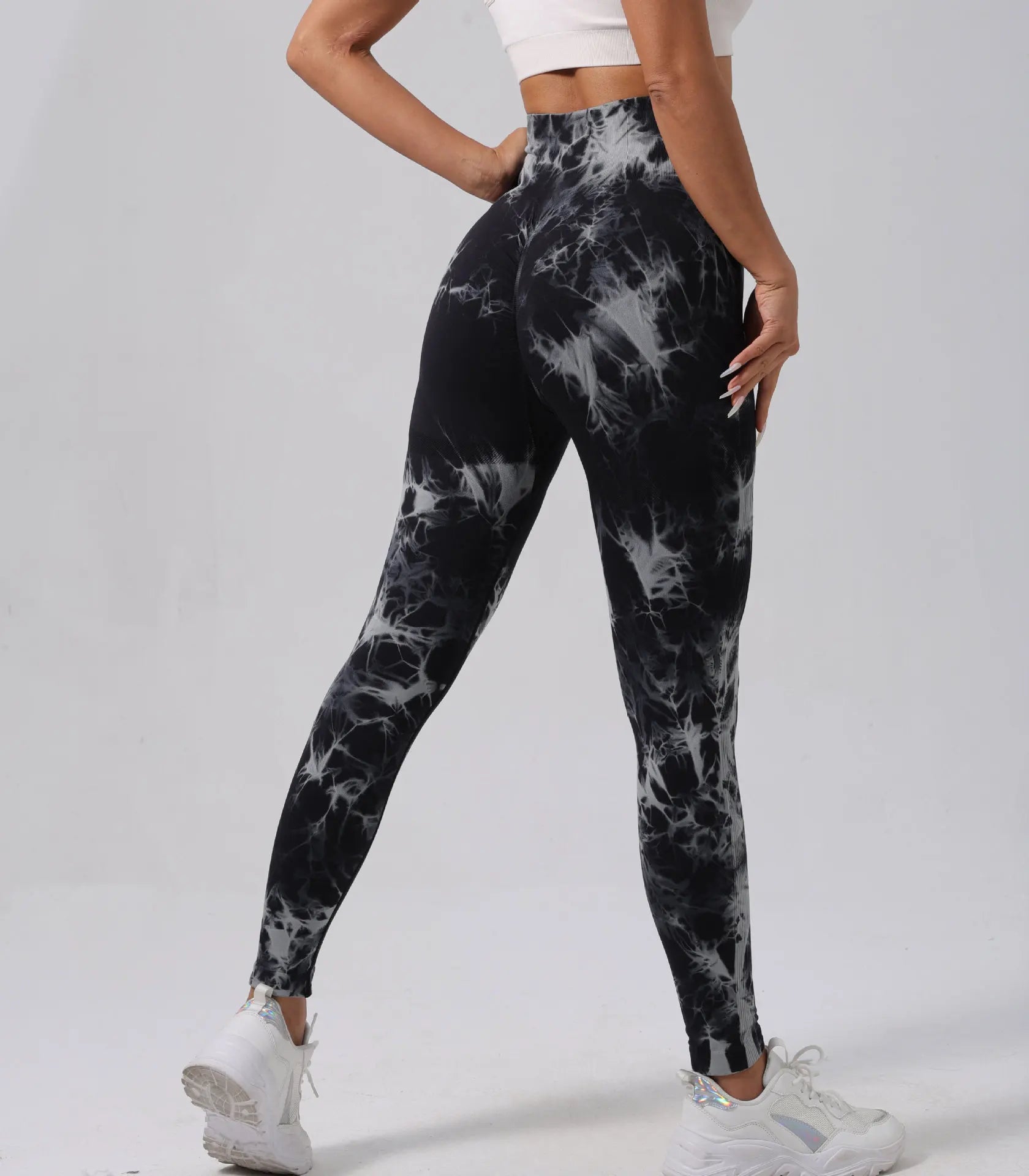 Women Seamless Tie Dye Yoga Leggings High Waist Fitness Sexy Fashion Leggings Exercise Running Lifting Buttocks Cycling Leggings