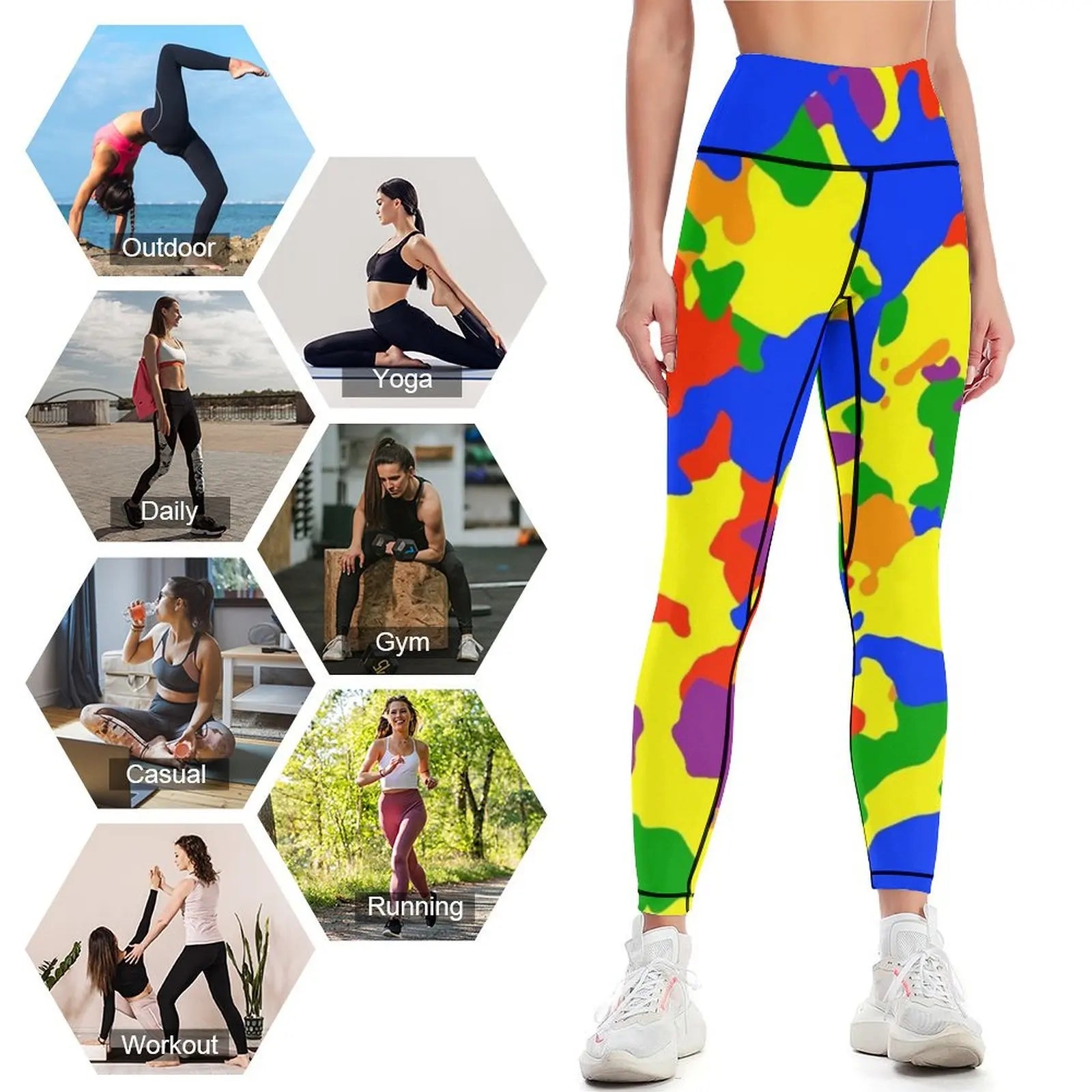 Rainbow Camo Camouflage Leggings sports for Women's sports pants exercise clothing for sportswear for gym Womens Leggings