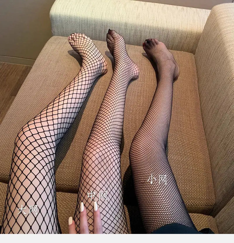 Sexy Fishnet Stocking Women Fish Net Pantyhose Leggings Mesh Hollowed Tights Gyaru Skin Thigh High Socks Winter Warm Hosiery