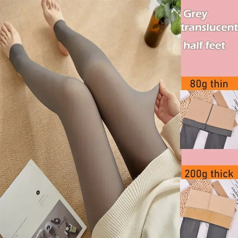 Polar Skin Sock Pantyhose Thick Winter Effect Translucent Tights Velvet Pants Thermal Leggings Stockings Plush Pantys Warm