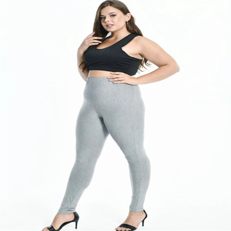 Plus Size Leggings For Women Modal Cotton Stretch Elastic Solid Sheer Femme Legin Mujer Pants US 5XL 4XL XXXL XXL XL L