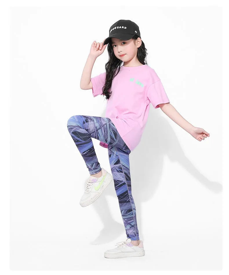 Baby Girls Yoga Leggings Spring Printed Girl Sports Tights Trouser Running Pencil Slimming Pants Toddler Leggings Kids Trousers