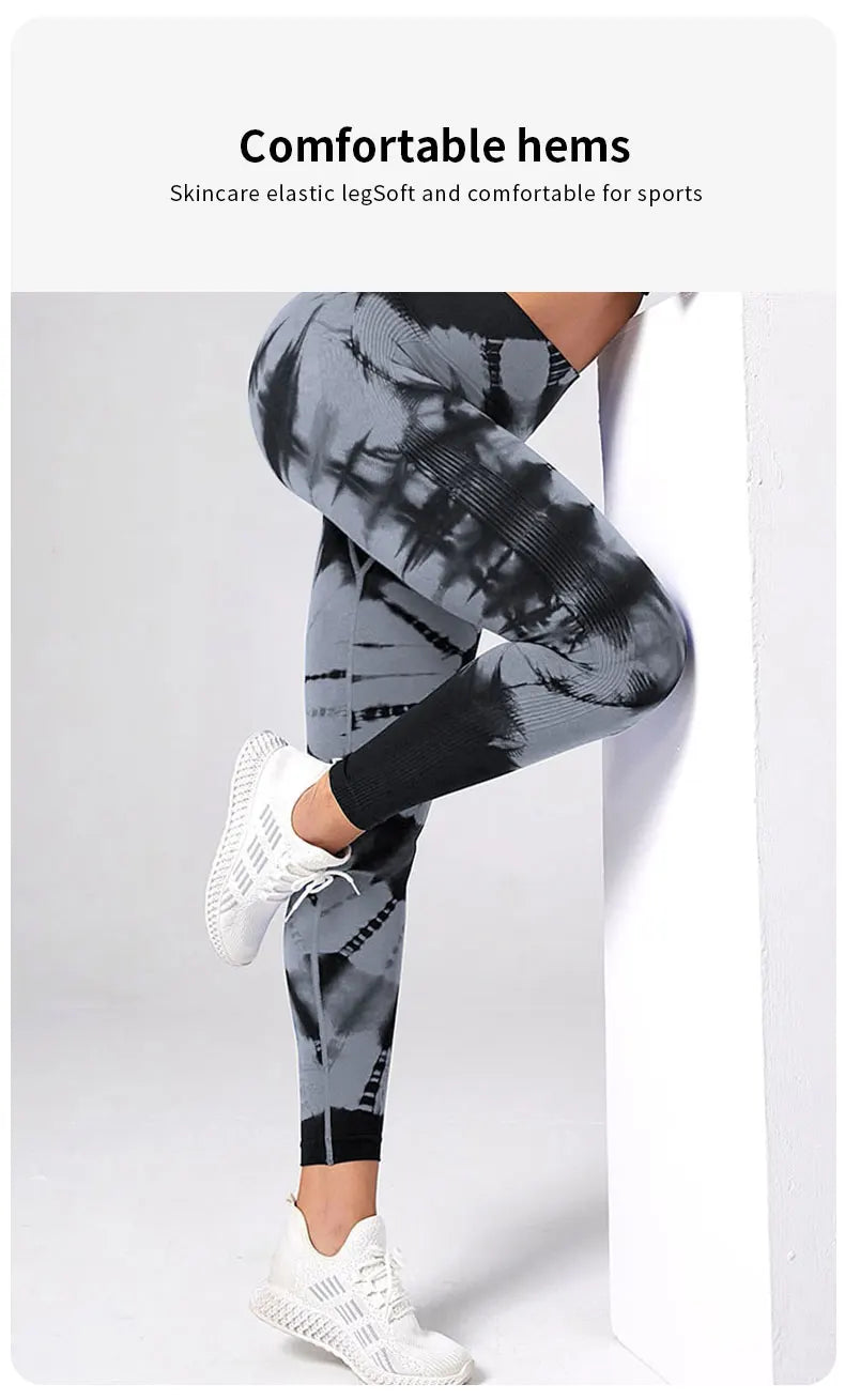 Seamless Leggings for Women Fitness Yoga Pants High Waist Tie Dye Legging Workout Scrunch Butt Lifting Sports Gym Tights Woman